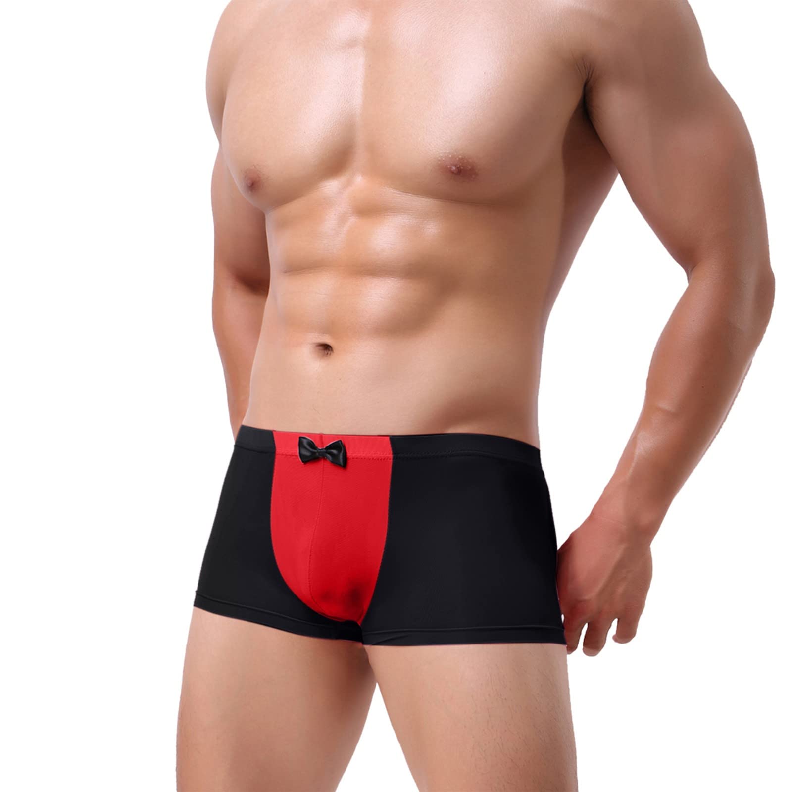**Men's Silk Boxer Briefs - Breathable & Comfortable Underwear with Bowknot Design - Perfect for Daily Wear, Workout & Sleep**