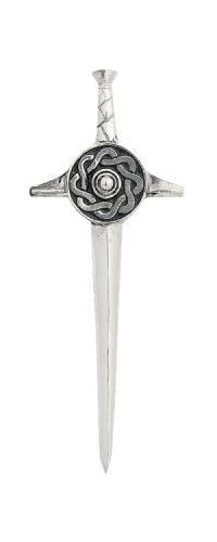 Celtic Sword Kilt Pin KP31 - Stainless Steel Scottish Kilt Accessory for Men | Perfect for Highland Dress, Weddings & Celtic Events