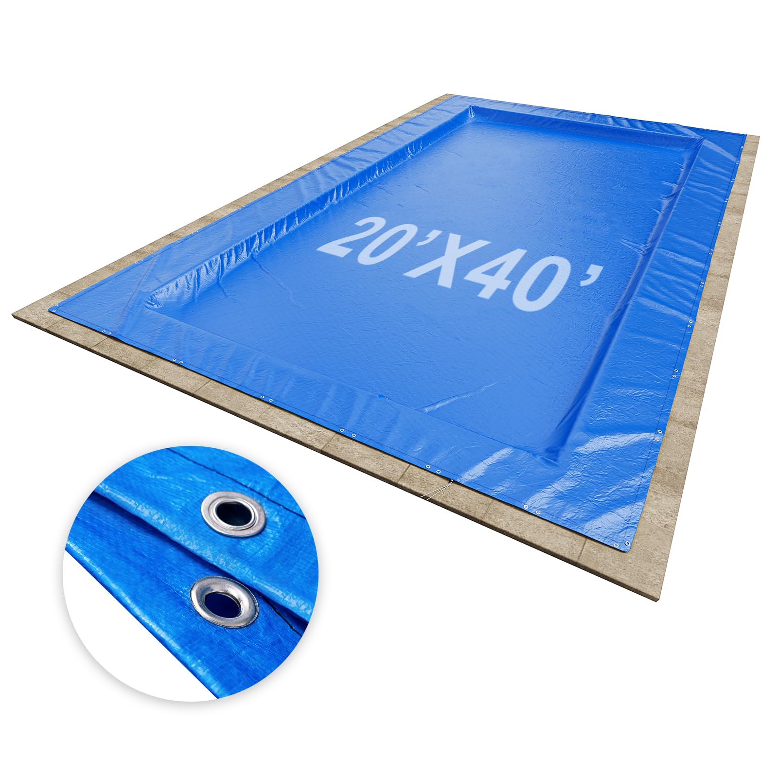 Future Way 20x40 FT Heavy Duty Rectangular Winter Pool Cover - Superior Strength & UV Resistant Inground Swimming Pool Cover for Cold Weather Protection | Perfect for Winterizing & Protecting Your Pool from Debris
