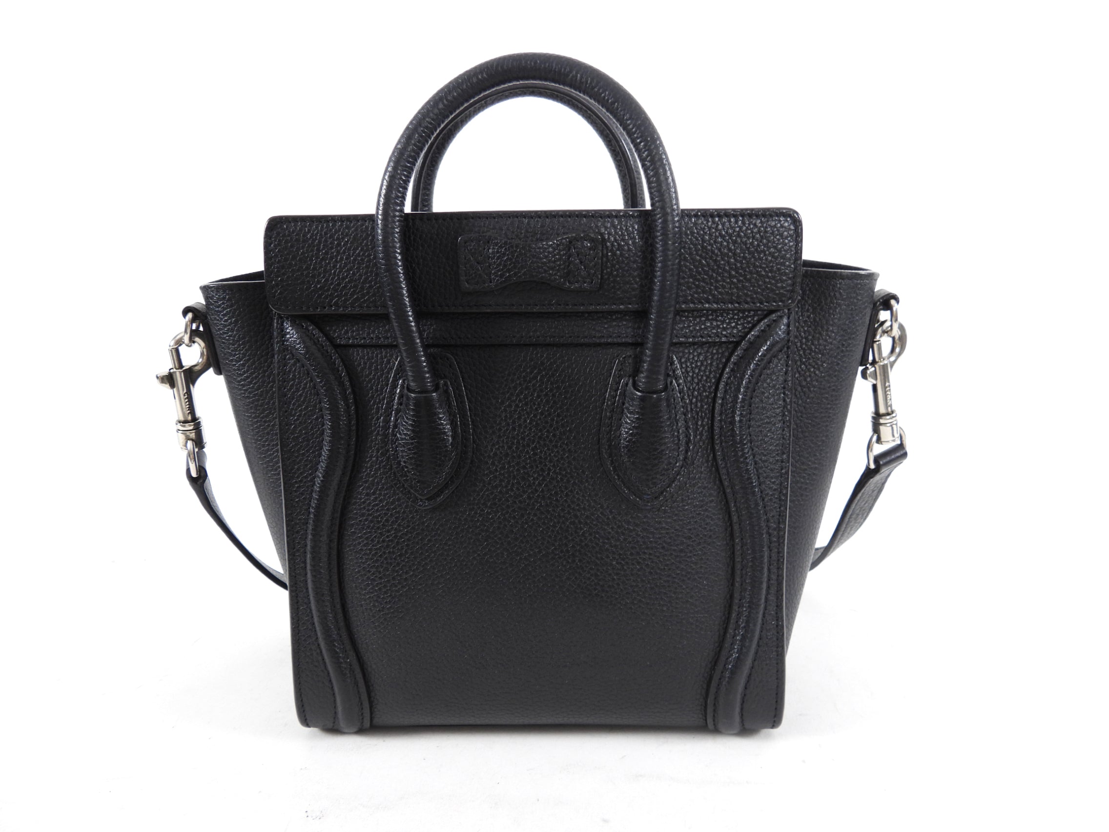 Céline Black Leather Nano Luggage Tote Crossbody Bag - Stylish Designer Handbag for Women, Perfect for Work, Travel & Everyday Use