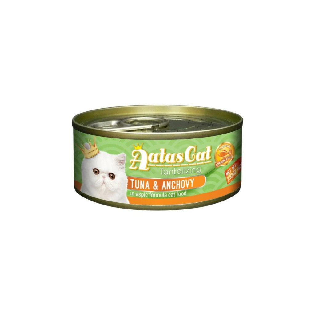 Premium Aatas Cat Wet Food - Tantalizing Tuna & Creamy Chicken Flavor, Nutrient-Rich Formula in 80g Can | Delicious Meal for Adult & Senior Cats | Perfect for Picky Eaters & Special Occasions