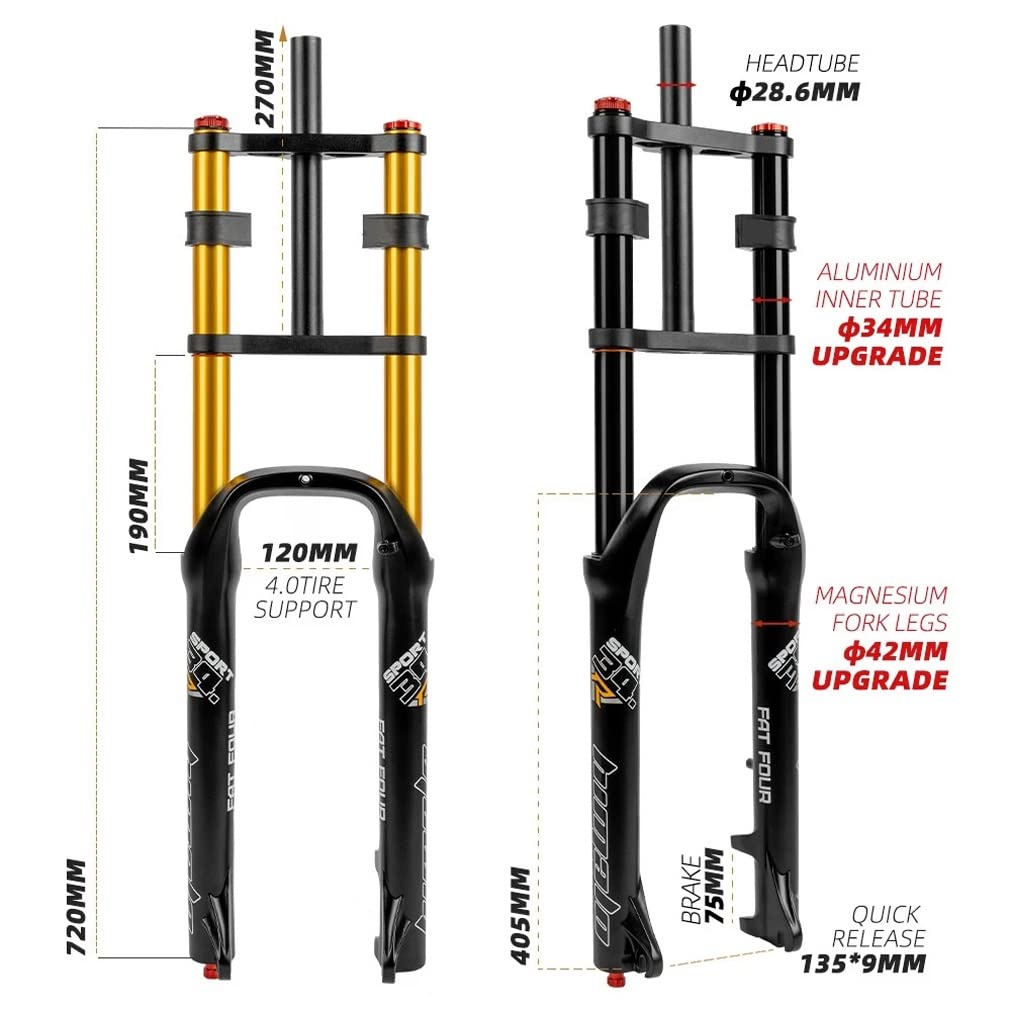 26 Inch Fat Bike Suspension Fork - 4.0