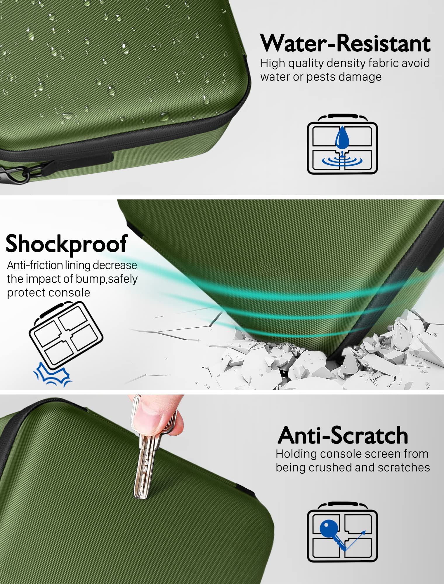 Premium Nintendo Switch & OLED Case - 21 Game Card Slots, Full Protection Travel Bag for Switch Console & Pro Controller Accessories (Green) | Perfect for Gaming On-The-Go & Travel Protection