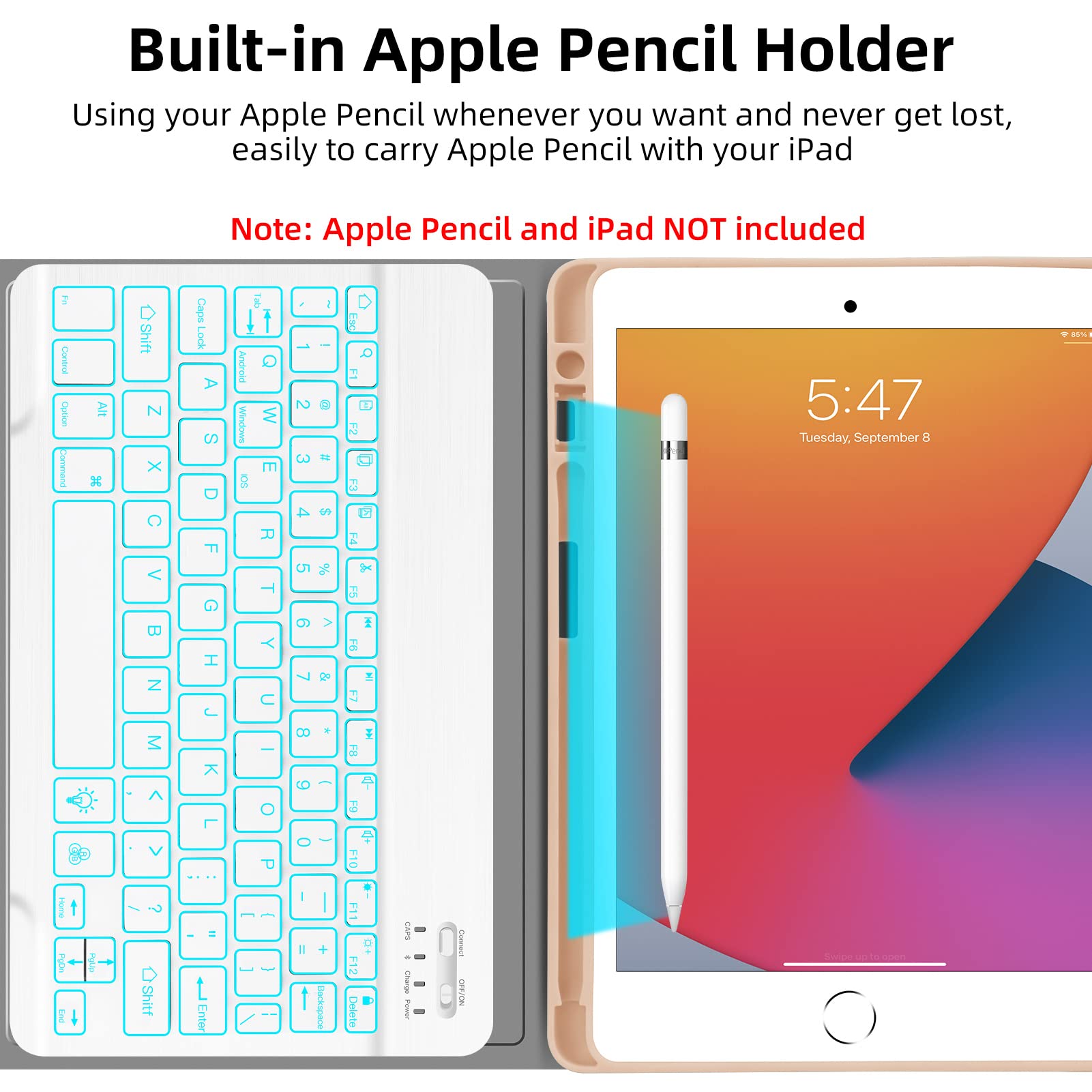 Backlit Wireless Keyboard Case for iPad 10.2