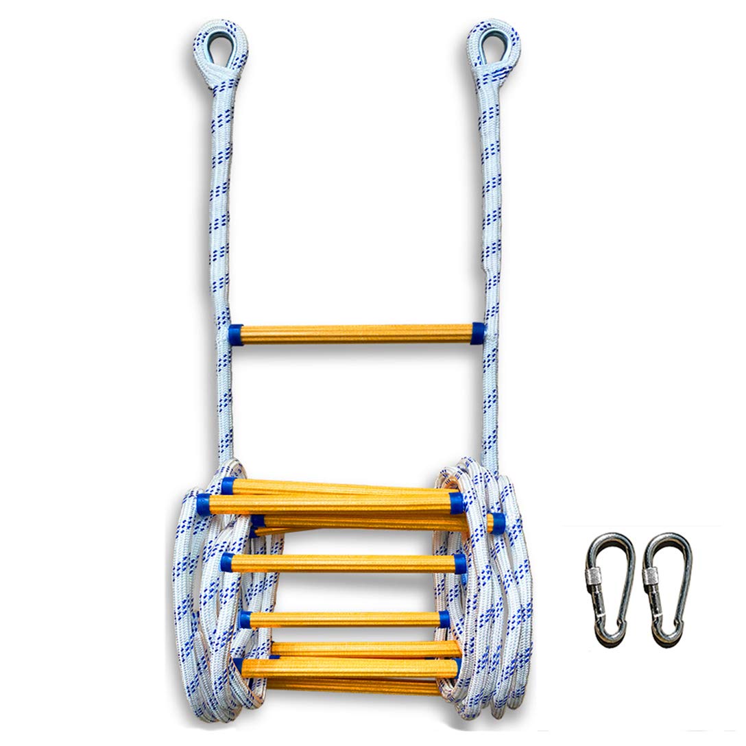 YYHJ Emergency Fire Escape Rope Ladder - 2 to 10 Story Window Safety Ladder with Anti-Slip Steps & Heavy Duty Hooks (Supports 900 lbs) - Perfect for Home Fire Safety, Apartment Emergencies & High-Rise Building Evacuation