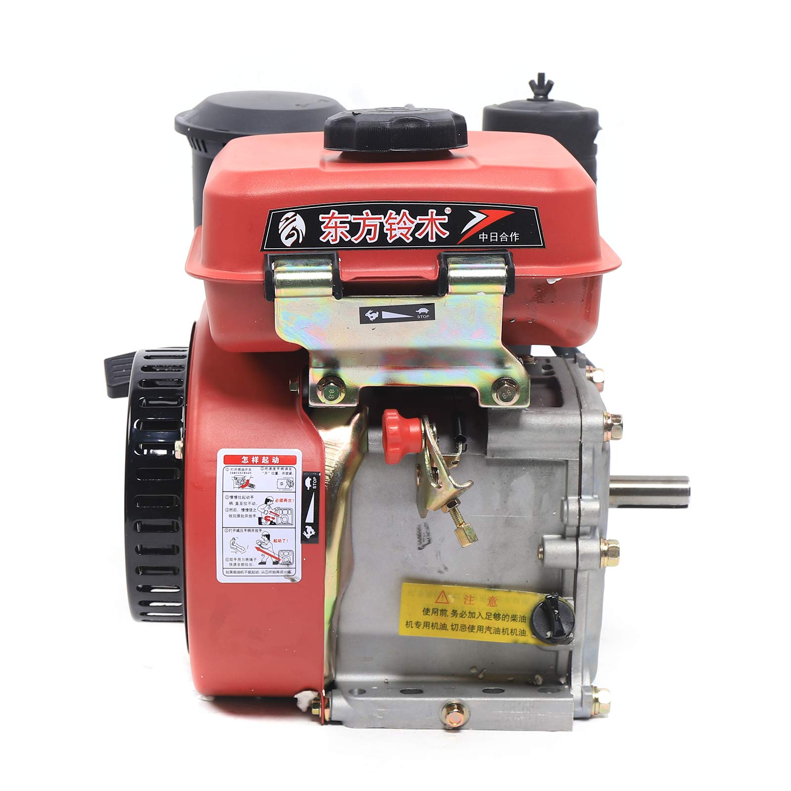 196CC 4-Stroke Air-Cooled Single Cylinder Gasoline Engine with Recoil Starter - Compatible with Micro Tillers, Lawn Mowers & Brush Cutters - Ideal for Small Farm Equipment, Landscaping & Gardening Tools