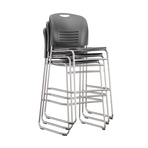 Safco Vy Plastic Bistro Height Sled Base Chair 4295 - Lightweight Stackable Bar Stool for Kitchen, Cafe & Restaurant Dining - Perfect for Home, Office & Commercial Use