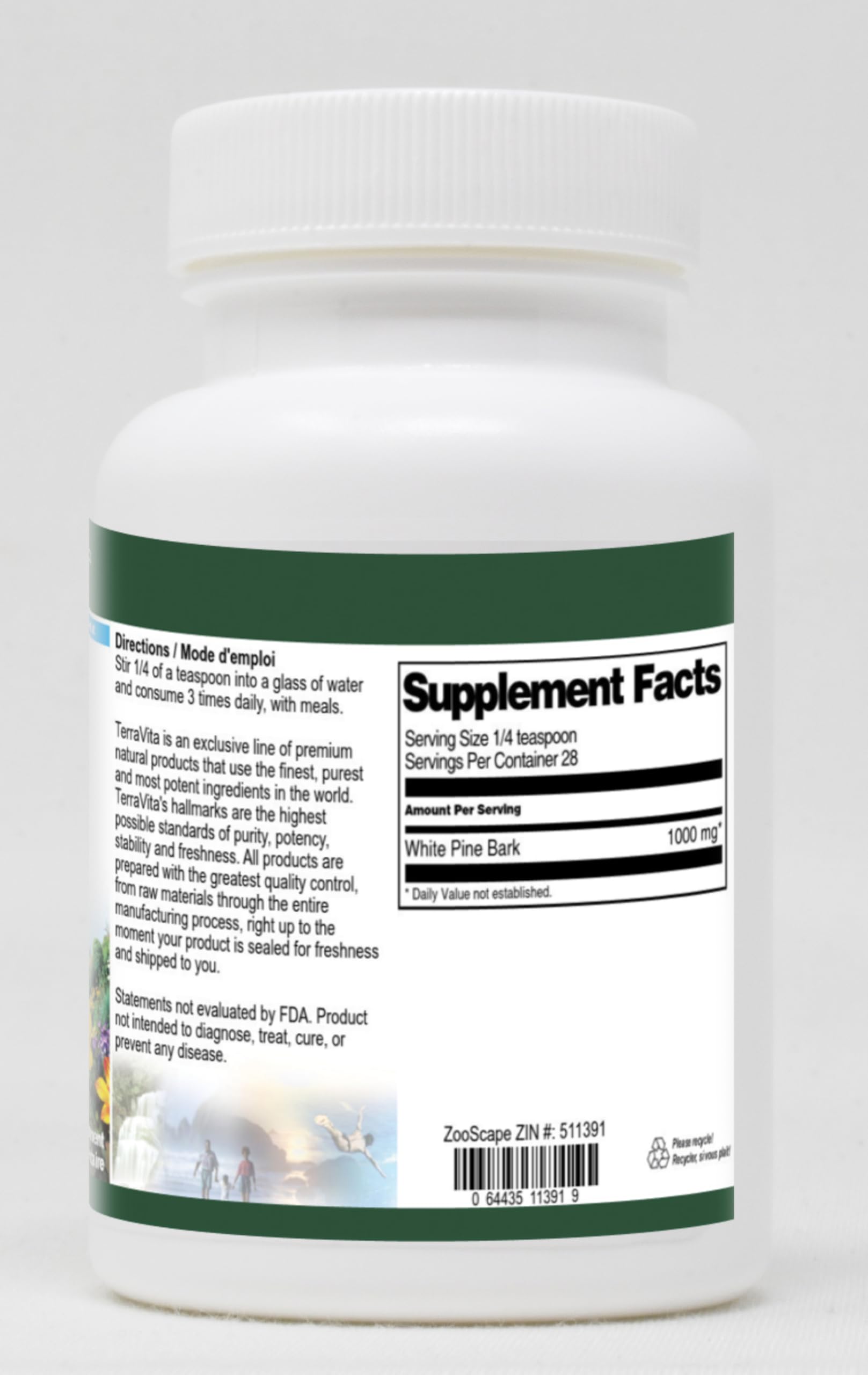 Premium White Pine Bark Powder 1 oz (ZIN: 511391) - Natural Supplement for Immune Support & Antioxidant Benefits - Perfect for Smoothies, Teas, and Wellness Recipes