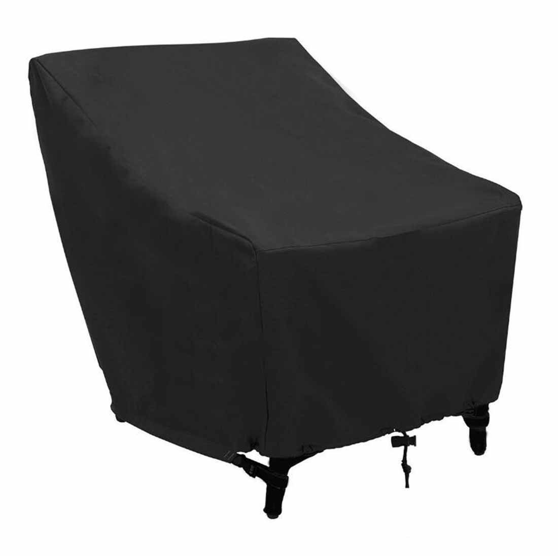 Waterproof Black Outdoor Chair Cover 27in - Lightweight Patio Furniture Covers for Garden, Deck & Poolside Use - All-Weather Protection for Tables & Chairs