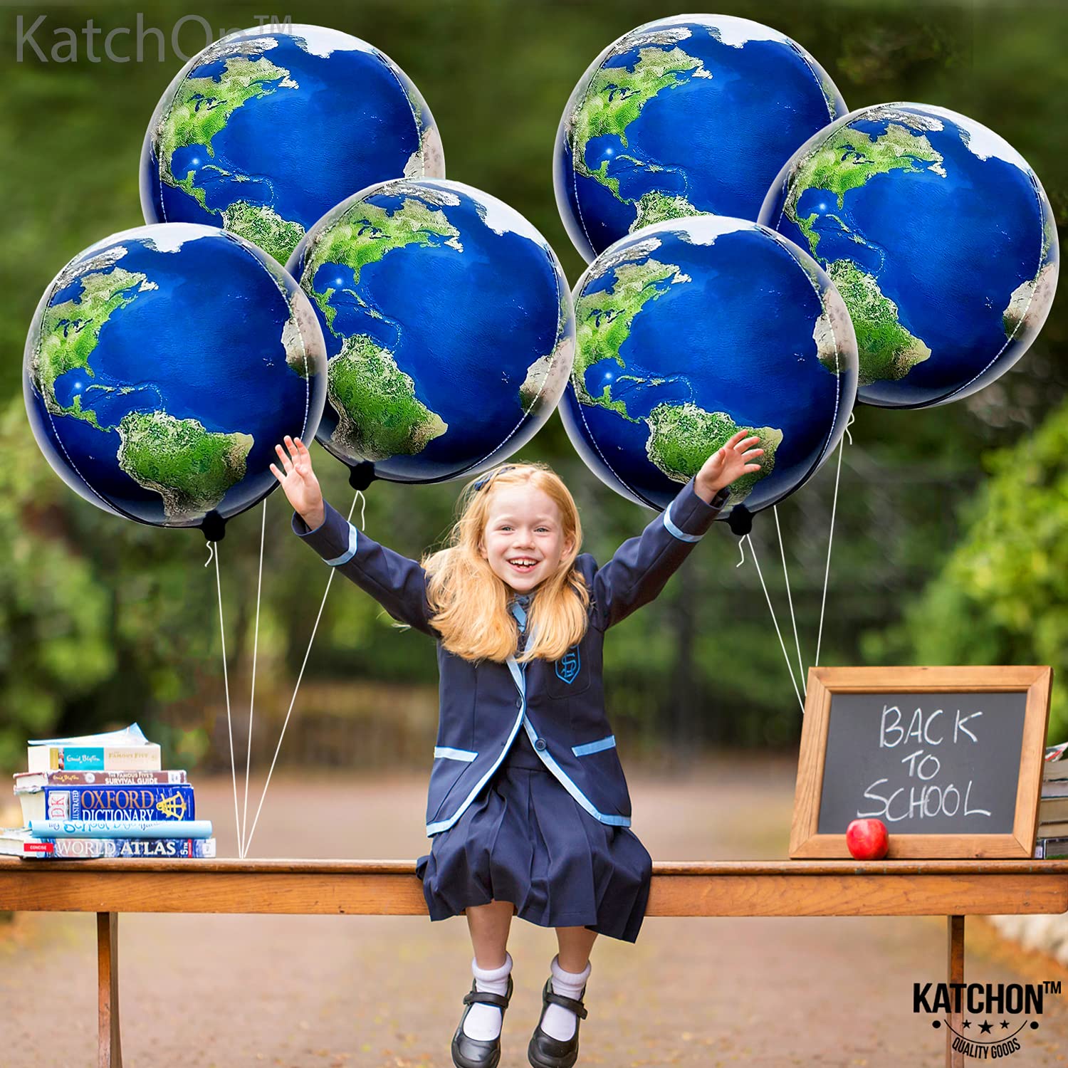22 Inch Large Earth Bubble Balloons - Pack of 6 | 360 Degree Transparent World Map Globe Balloons for Earth Day Decorations, Birthday Parties, Baby Showers & Classroom Learning Activities