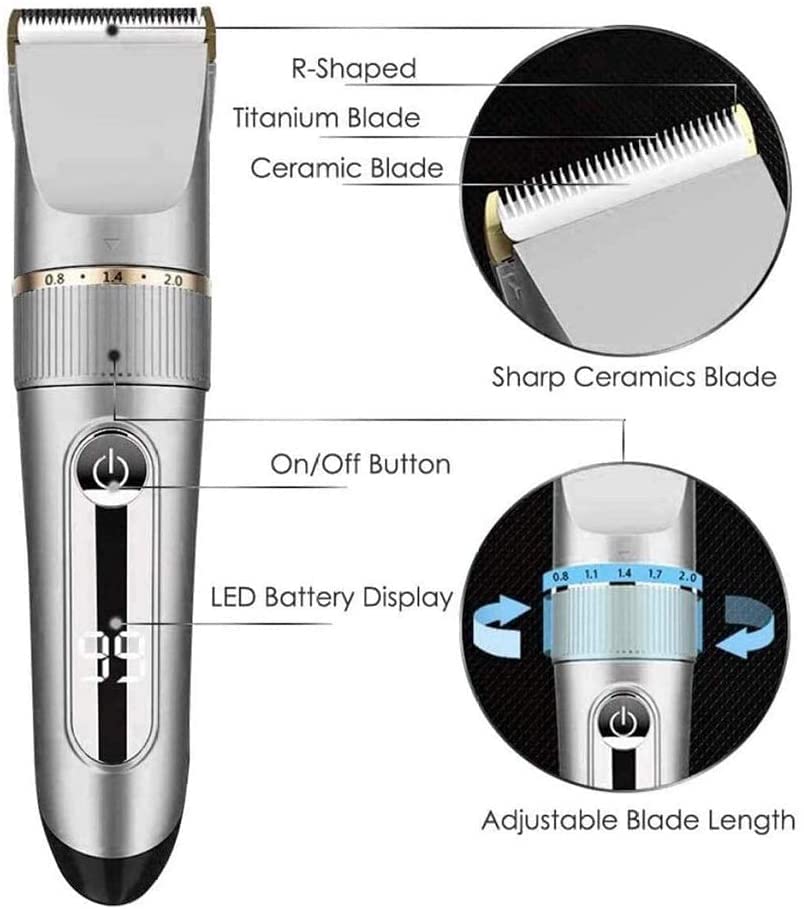 Professional Hair Clippers for Men & Barbers - Heavy Duty Electric Hair Cutting Kit with Waterproof Design & Multiple Attachments - Perfect for Home Grooming, Salon Use, and Professional Barber Shaving