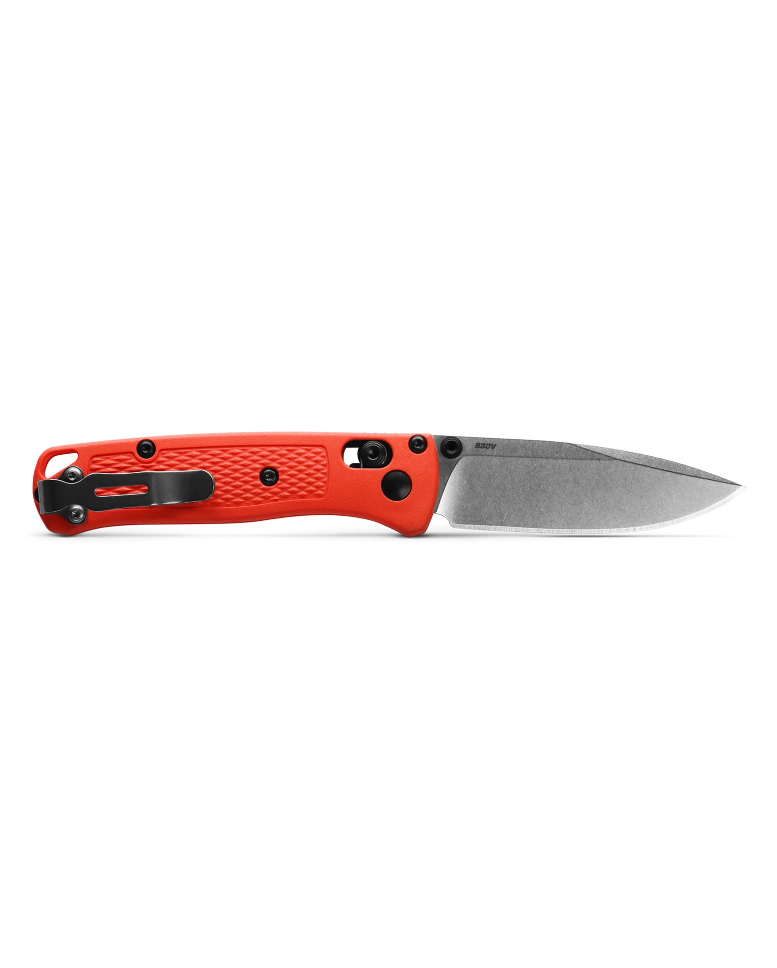 Benchmade 533-04 Mini Bugout Ultra Lightweight EDC Knife - Satin Drop Point Blade, Mesa Red Grivory Handles - Perfect for Camping, Hiking & Everyday Carry