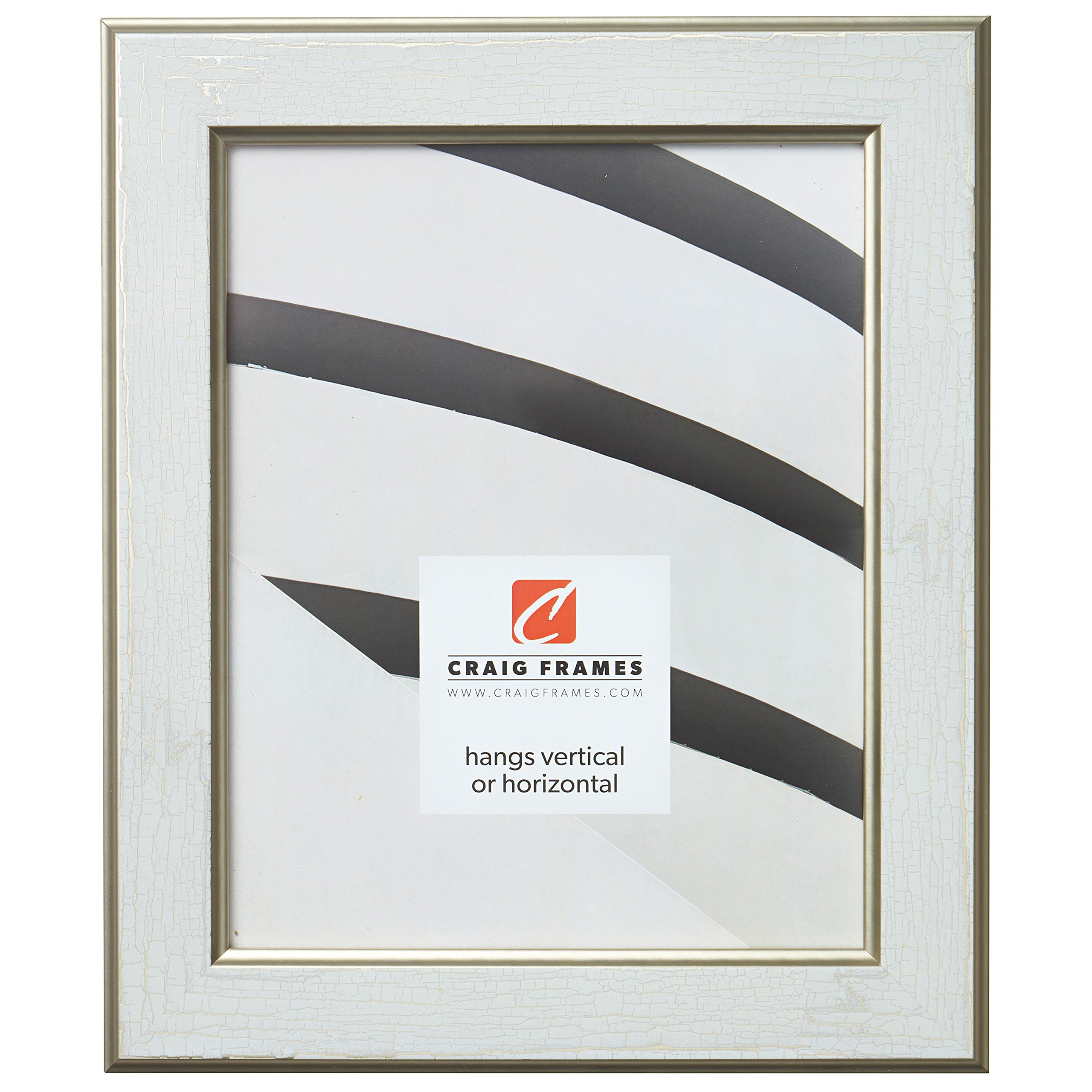 Craig Frames 5x7 Crackle Picture Frame - White & Gold for Home Decor