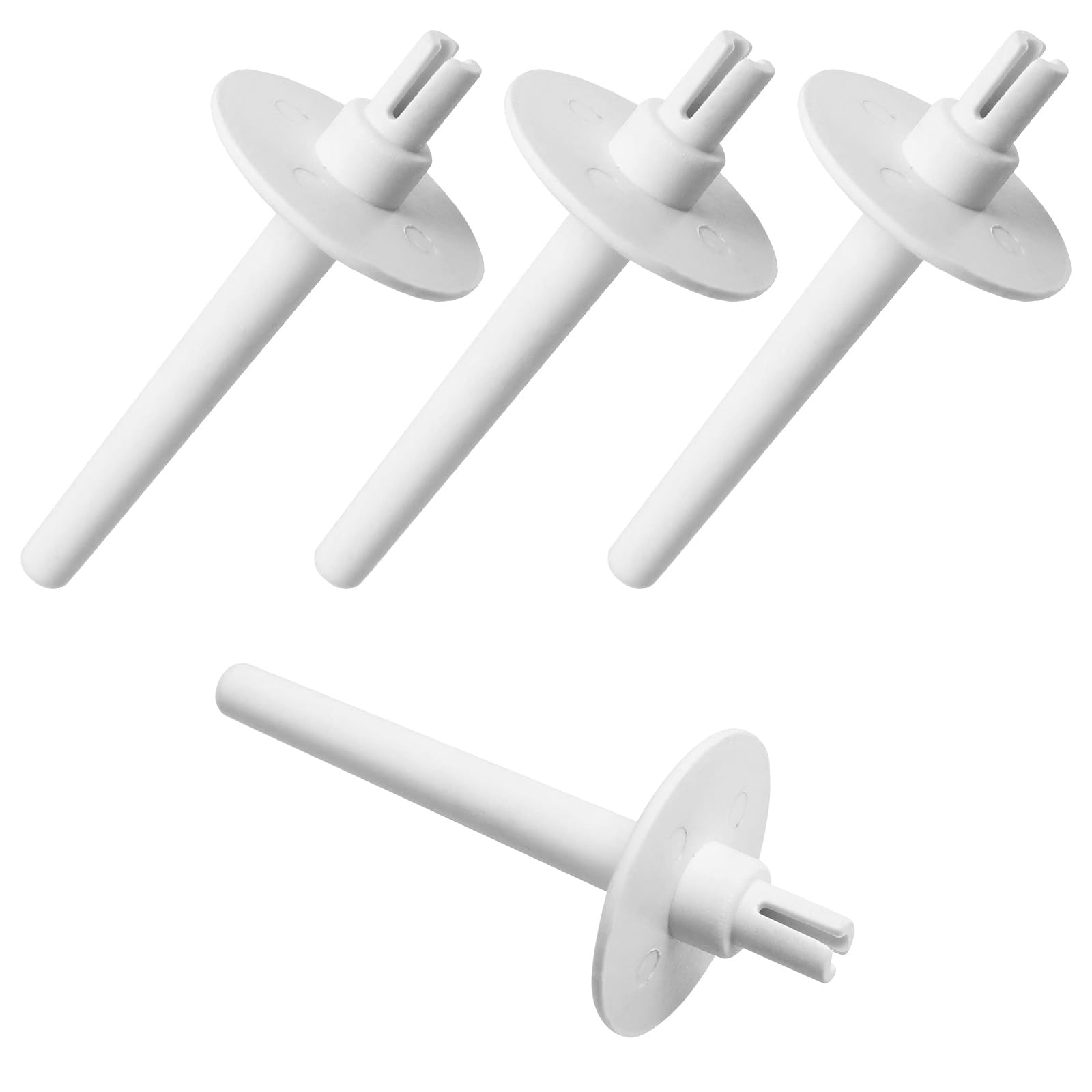 4-Piece Sewing Machine Spool Pin Set - Plastic Replacement Spool Holder & Thread Cap for Brother & Other Sewing Machines - White Sewing Machine Accessories for Smooth Threading & Quilting Projects