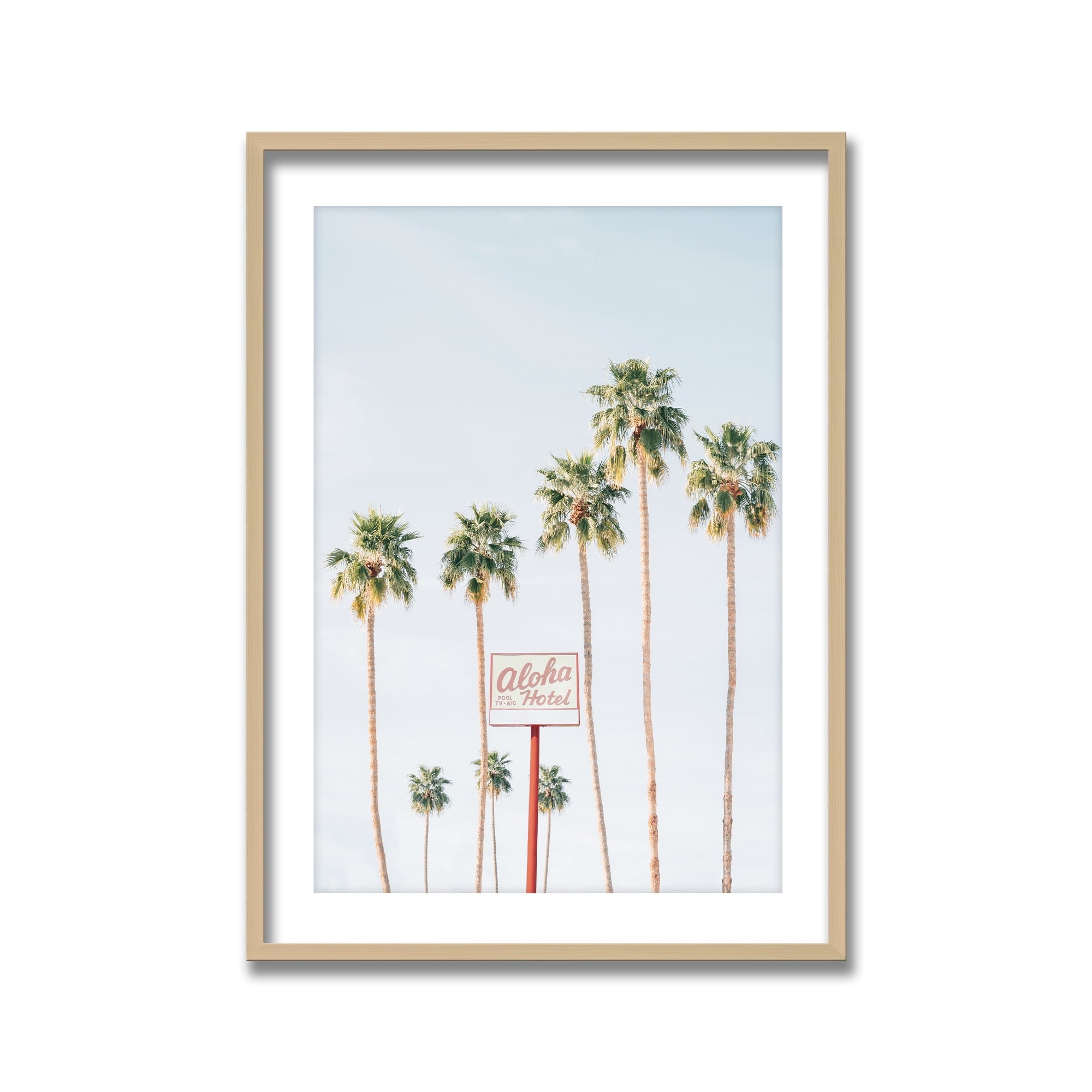 Aloha Hotel Framed Print Wall Art by Kathrin Pienaar - Tropical Beach Decor for Living Room, Bedroom & Office