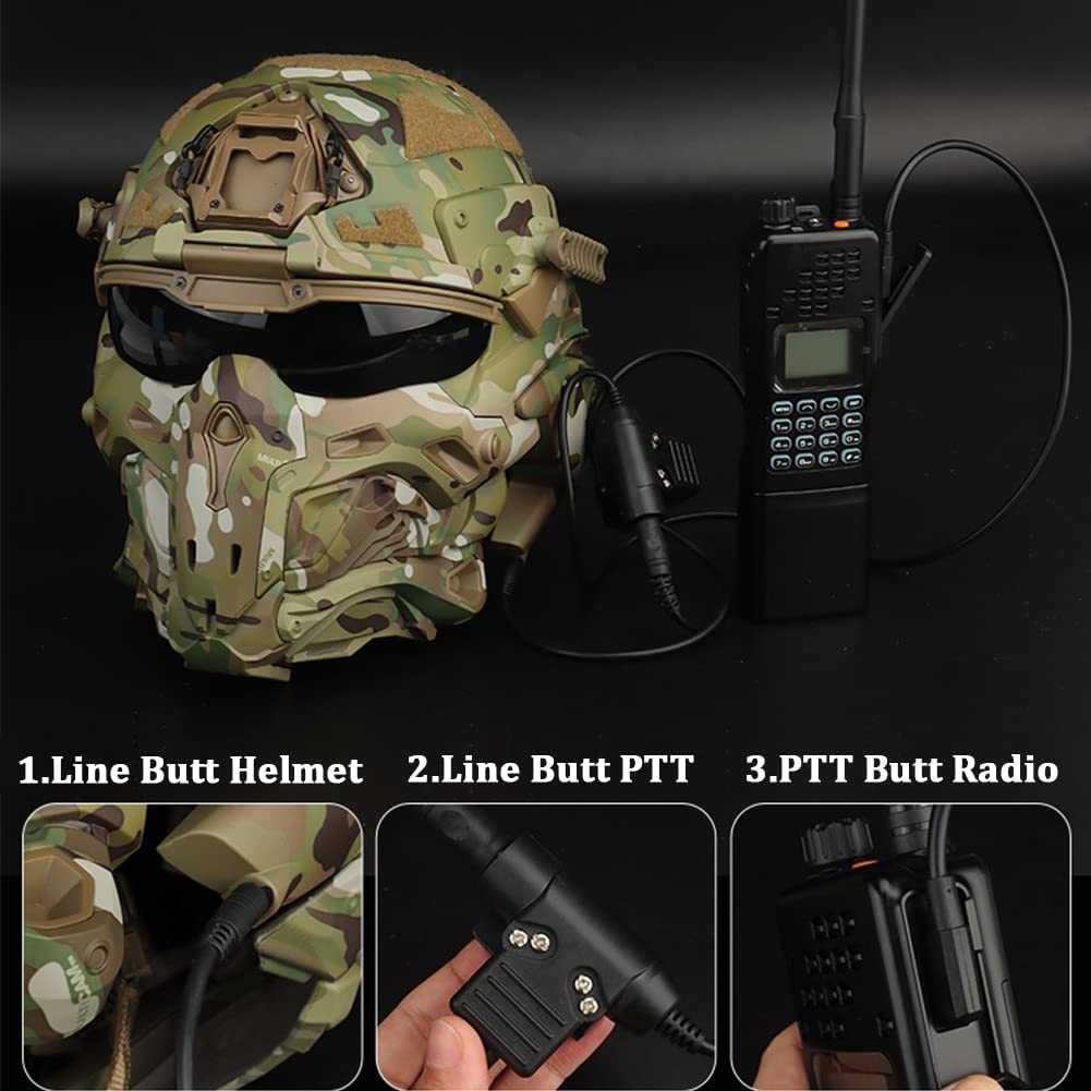 Tactical Airsoft Helmet with Built-in Headset & Anti-Fog Fan - Adjustable Sliding Goggles for Military Simulation, Outdoor Sports & Airsoft Games