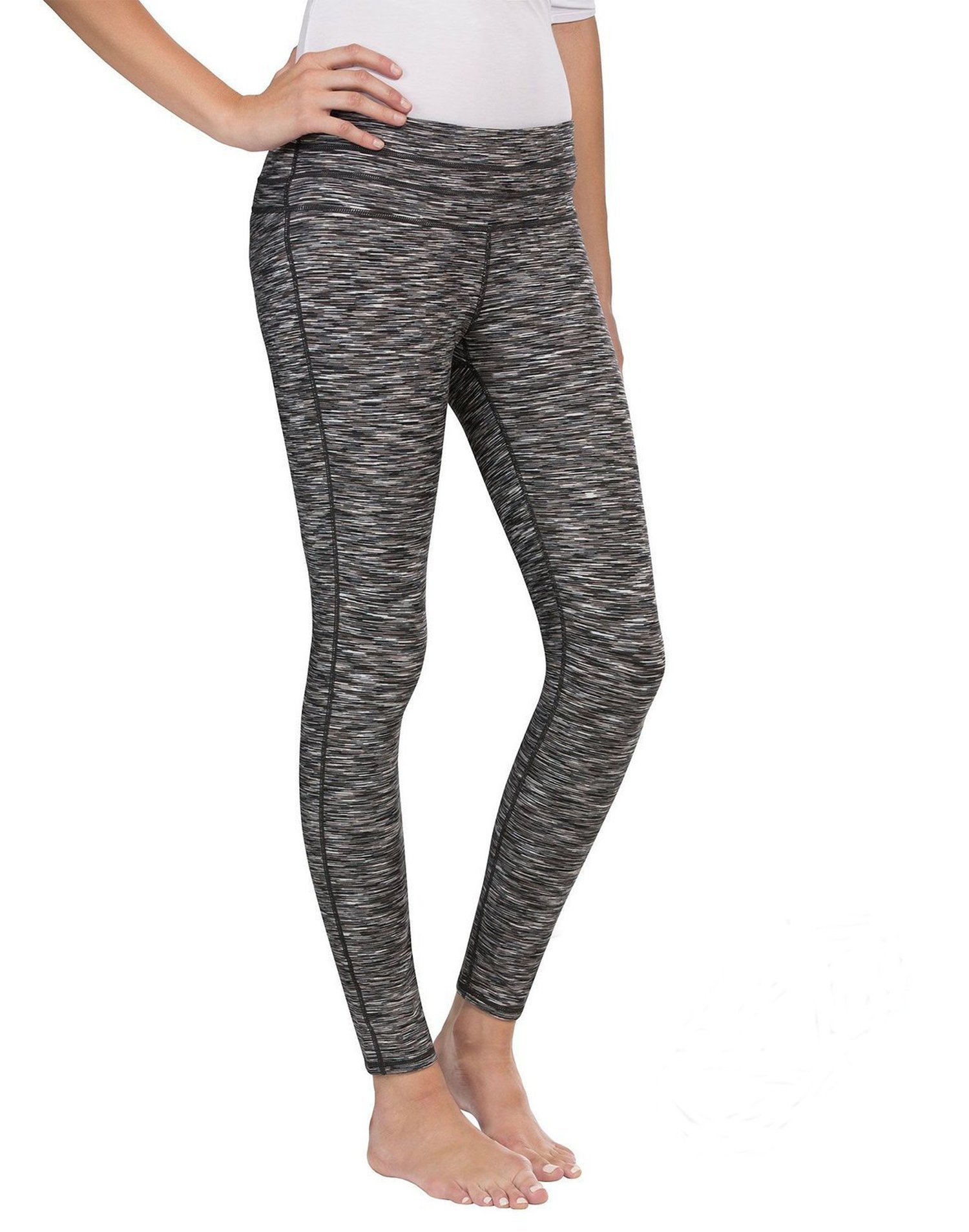 High Waist Yoga Pants for Women - Black Space Dye Print, Breathable & Stretchy Workout Leggings (Large) - Perfect for Yoga, Gym, Running & Lounge Wear