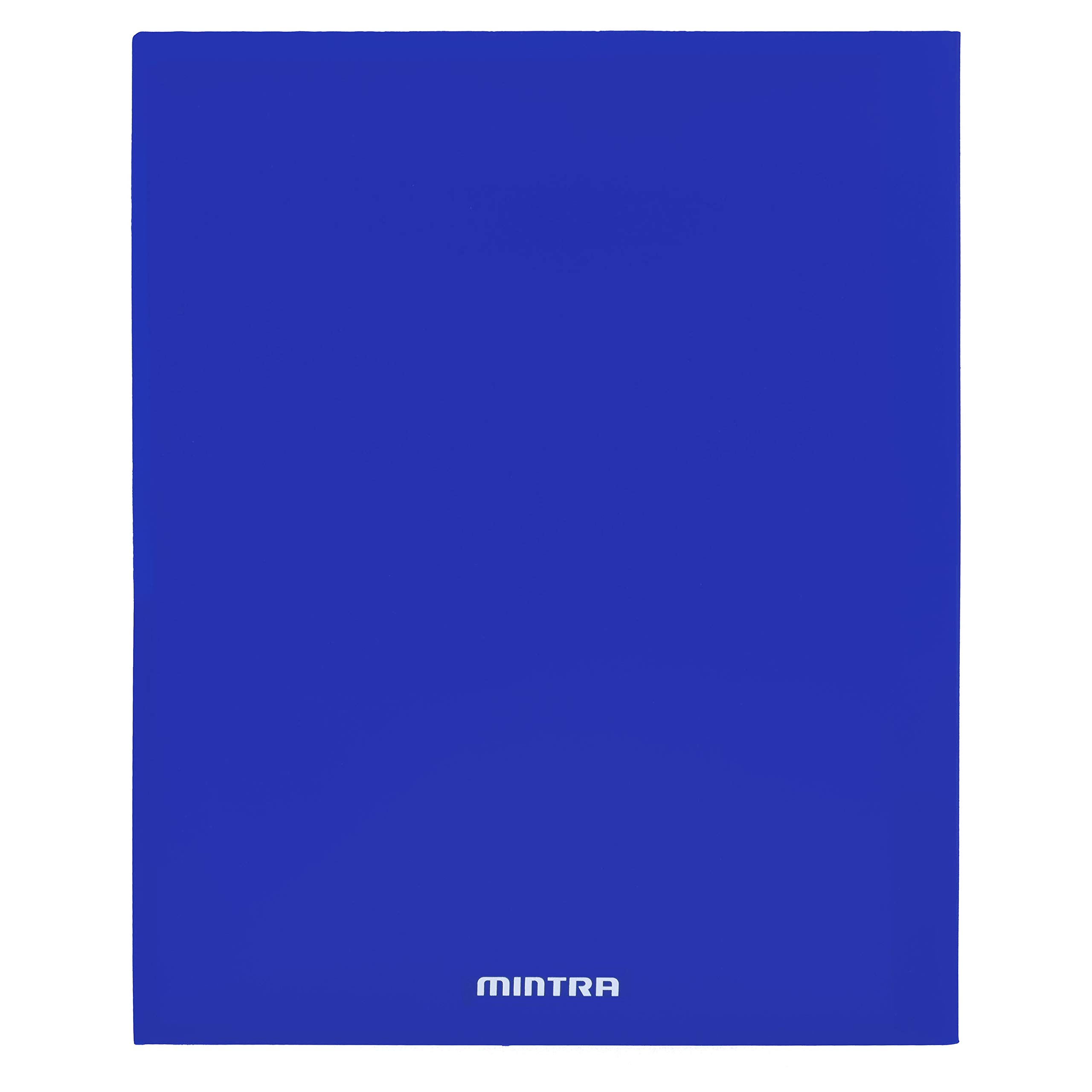 Mintra Office Poly Pocket Folders - 8 Pack Blue Plastic File Folders for Documents, School, Business & Organization | Heavy Duty Letter Size Folders with Fasteners