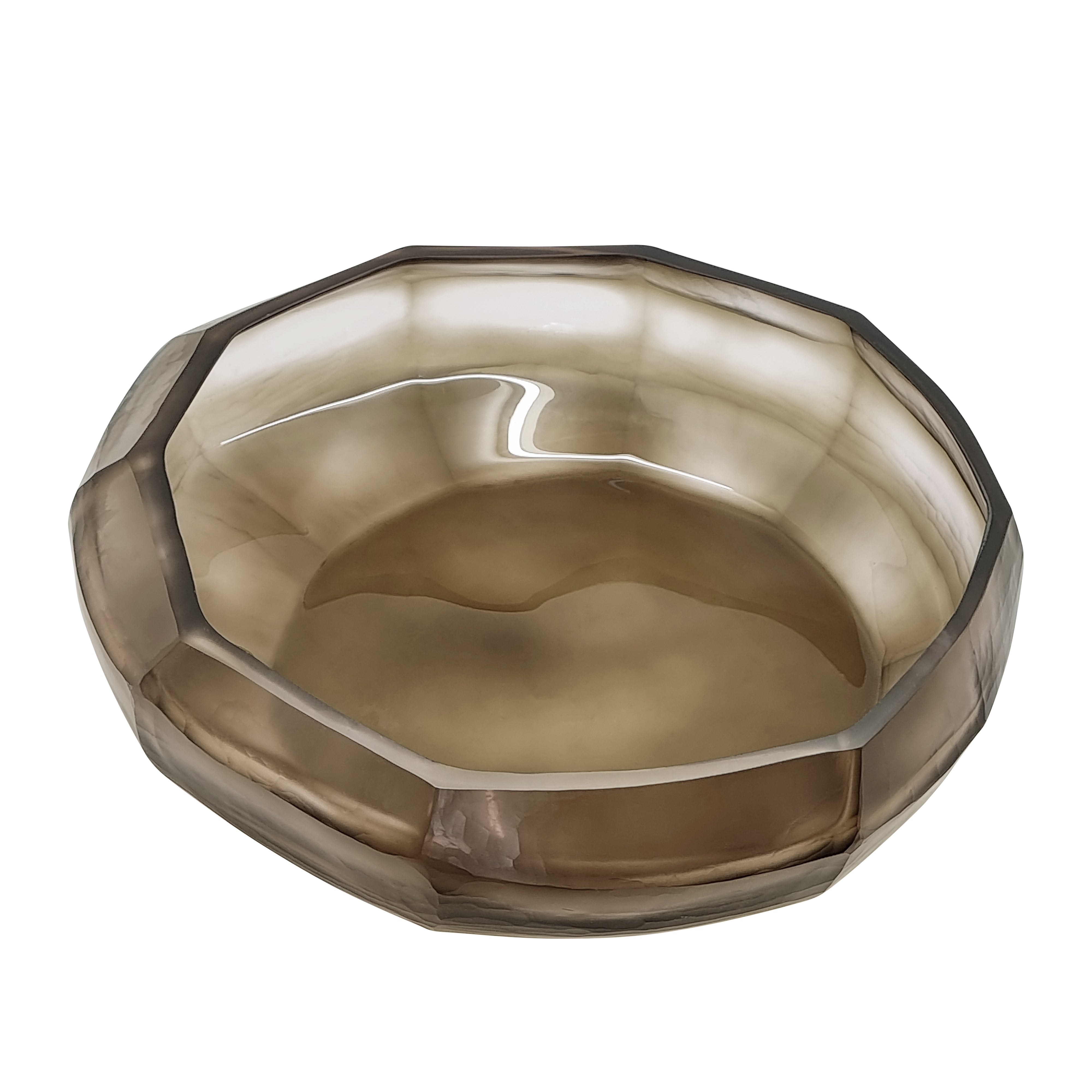 Sebastian Glass Bowl 39x11.5cm Smoke - Elegant Serving Bowl for Salads, Desserts & Party Snacks - Perfect for Entertaining & Home Decor