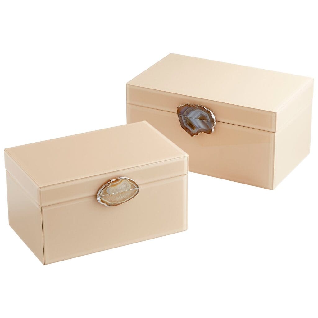 Cyan Design 10743 Bijou Small Beige Decorative Container - Perfect for Home Decor, Bathroom Storage & Gift Packaging