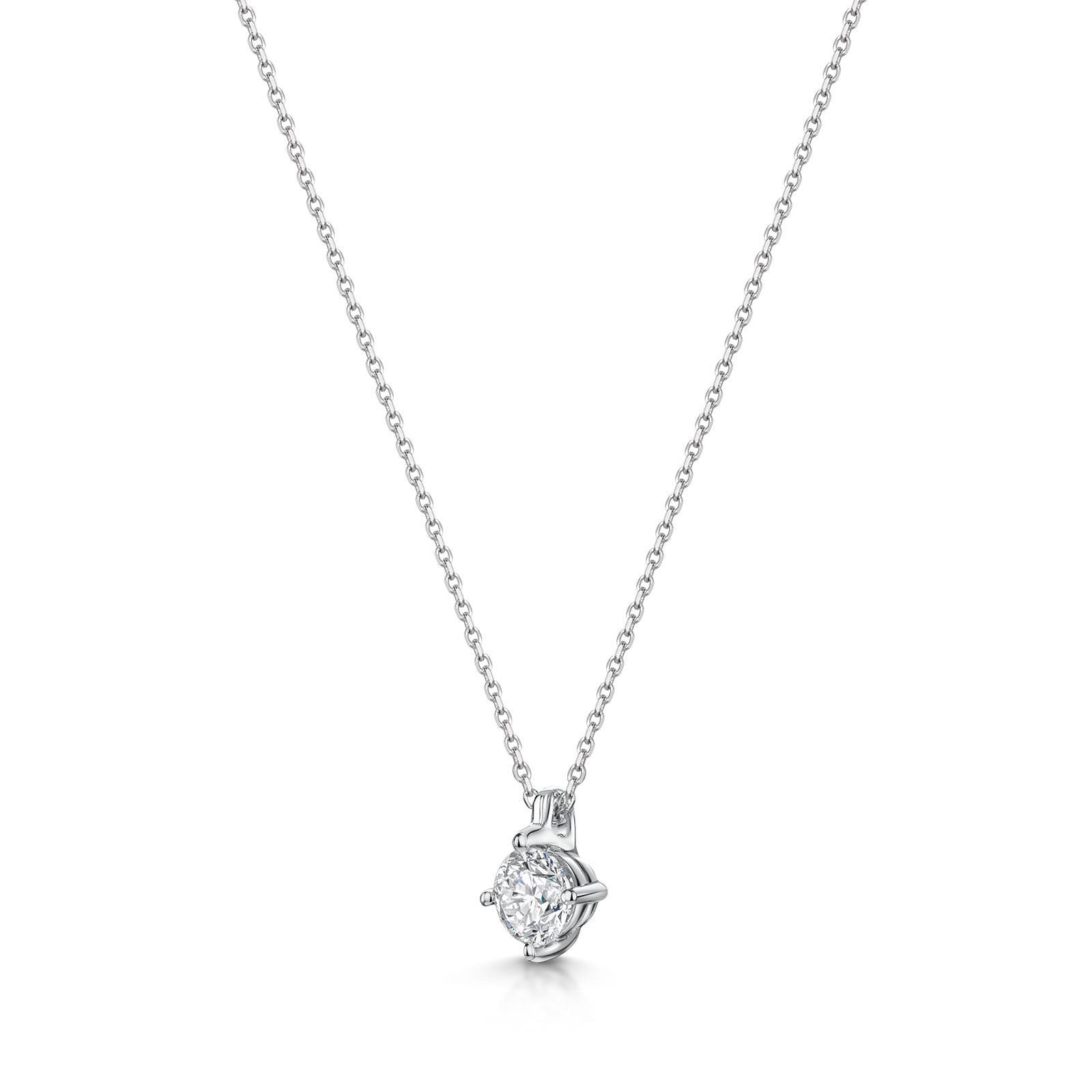 18ct White Gold 0.50ct F/G SI Brilliant Cut Solitaire Diamond Pendant Necklace for Women - Perfect for Anniversary Gifts & Special Occasions