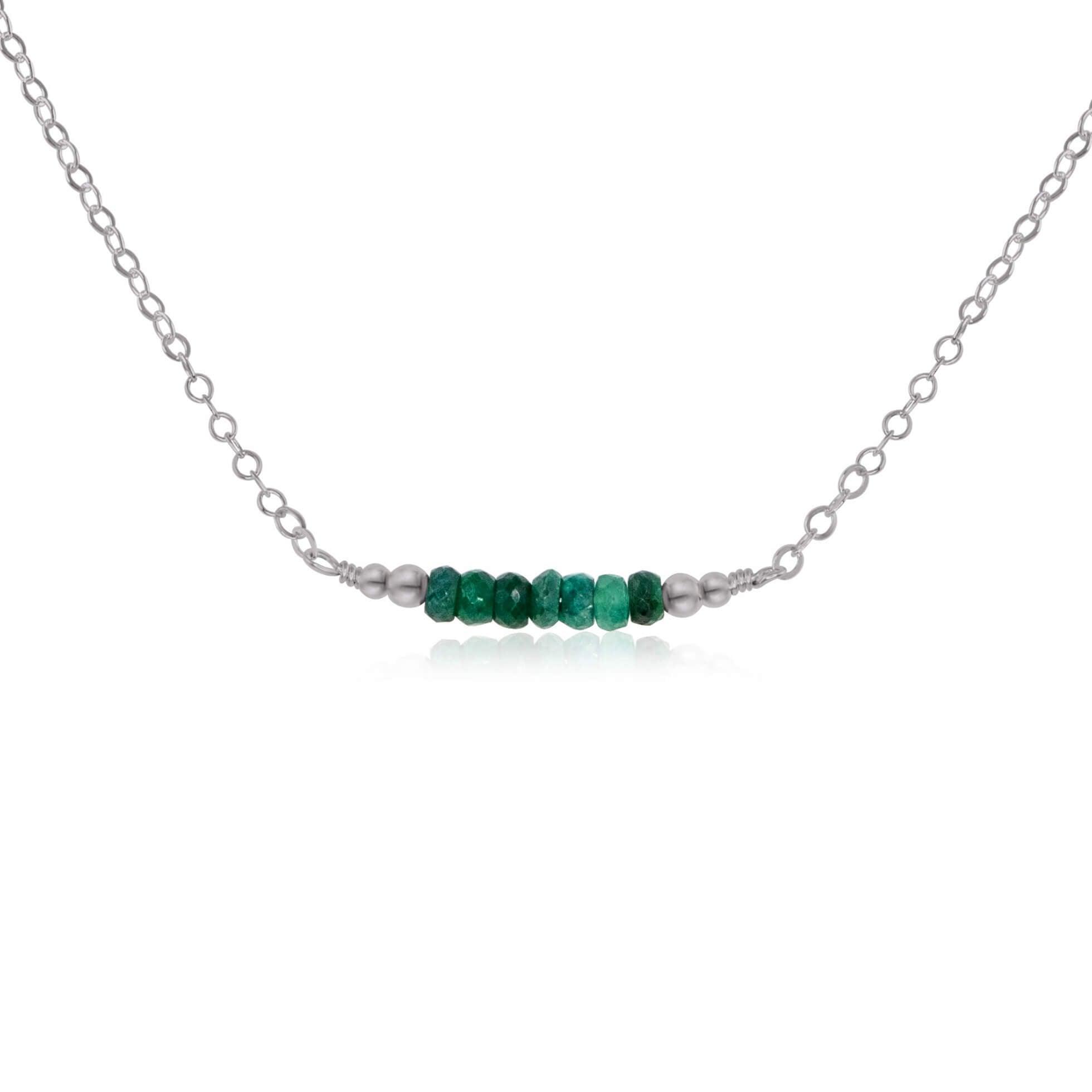 Sparkling Green Emerald Faceted Bead Bar Necklace - Elegant Jewelry for Women | Perfect for Parties, Weddings & Special Occasions