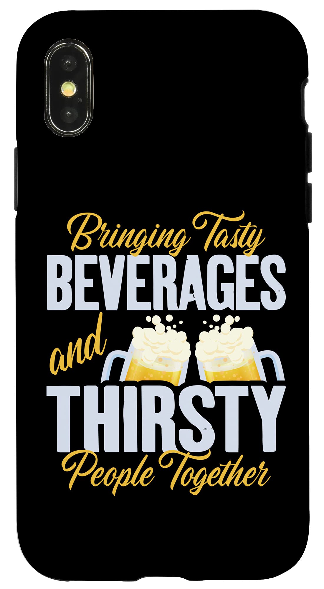 Funny iPhone X/XS Case with Tasty Beverages & Thirsty People Design - Perfect for Parties, Gifts & Everyday Use
