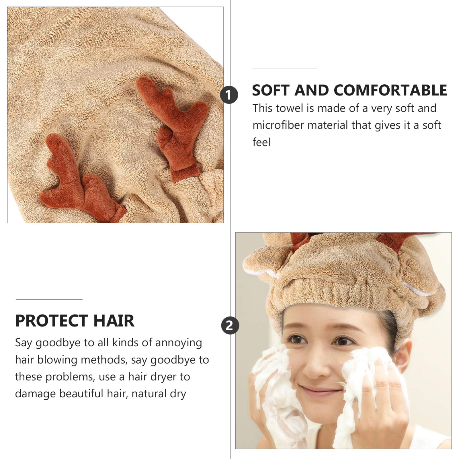 Beaupretty 2 Pack Thick Soft Hair Towel Wrap for Women & Girls - Super Absorbent Microfiber Hair Turban for Quick Drying Wet Hair - Perfect for Shower, Bath, Salon & Travel Use