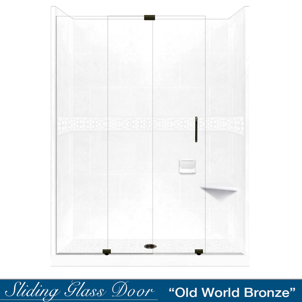 60 Alcove Natural Buff Sistine Stone & Pebble Stone Accent Wall Tile - DIY Shower Remodel Kit for Bathroom Renovation | Waterproof & Easy to Install Backsplash for Showers, Bathtubs, and Wet Areas