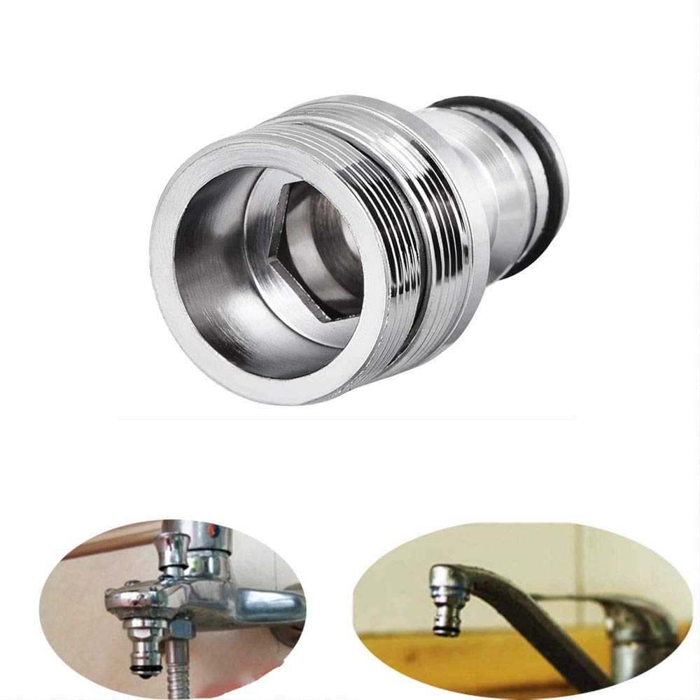 2-Piece Brass Hose Connector Adapter, Male Threaded Metal Water Hose Fitting for Kitchen, Bathroom, Bar & Sink Faucet - Perfect for Outdoor Gardening, RV Plumbing & Home Water Supply Systems