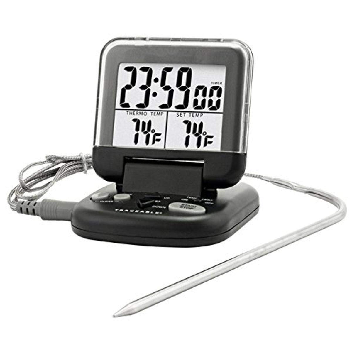 Traceable Alarm Thermometer & Timer with High Accuracy - Control Company 4147 for Food Safety, Lab Use & Home Cooking