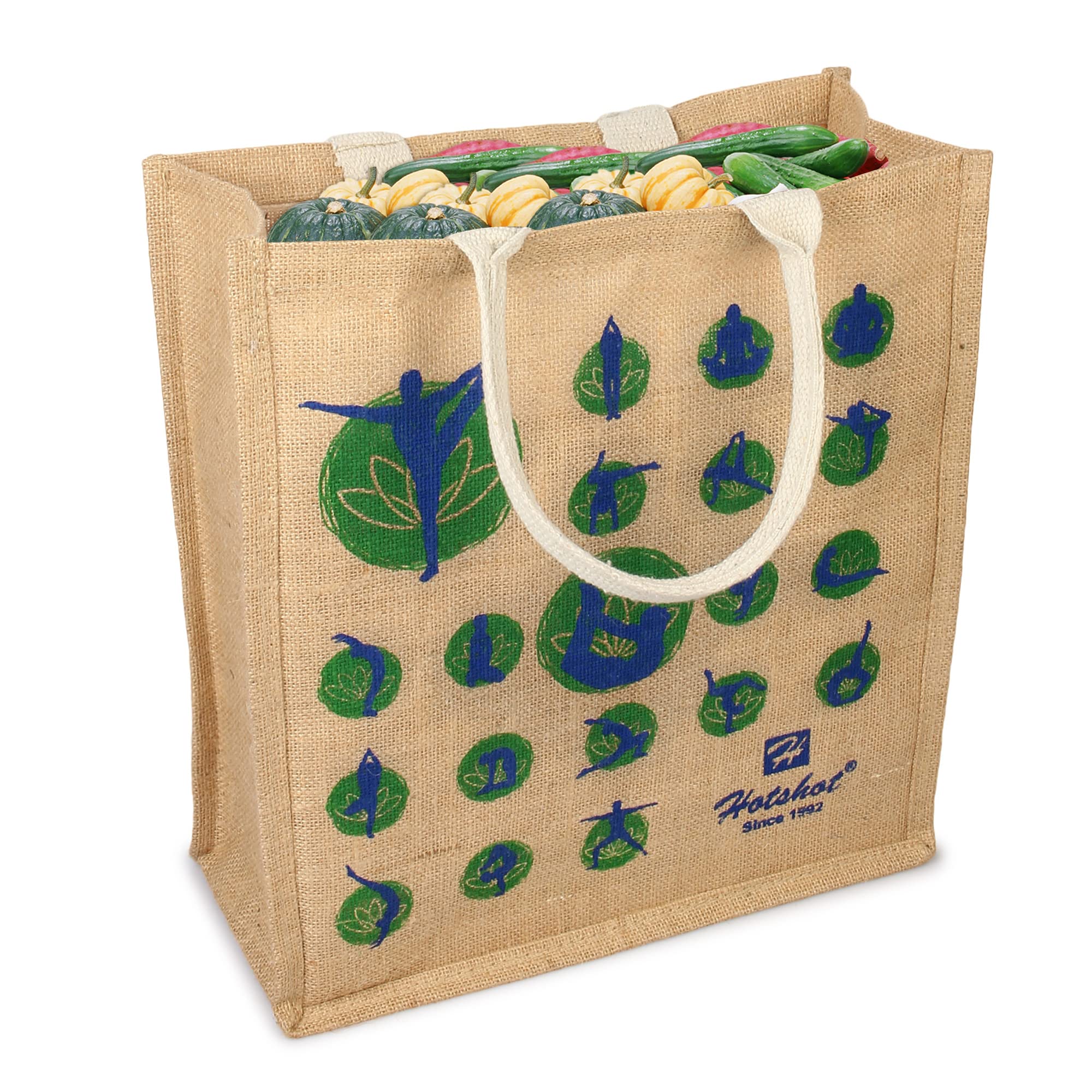 Premium Reusable Heavy Duty Waterproof Shopping Bags - 2 Pack Eco-Friendly Grocery Bags for Kitchen, Market & Travel | Durable Jute Vegetable Bags with Full Handles | Ideal for Groceries, Picnics & Daily Errands
