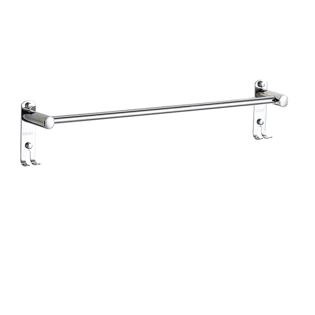 Stainless Steel Towel Rack for Bathroom - 304 Stainless Steel Single/Double Rod Towel Holder (60cm) - Perfect for Hanging Towels, Robes & Clothes in Bathrooms, Kitchens & Laundry Rooms