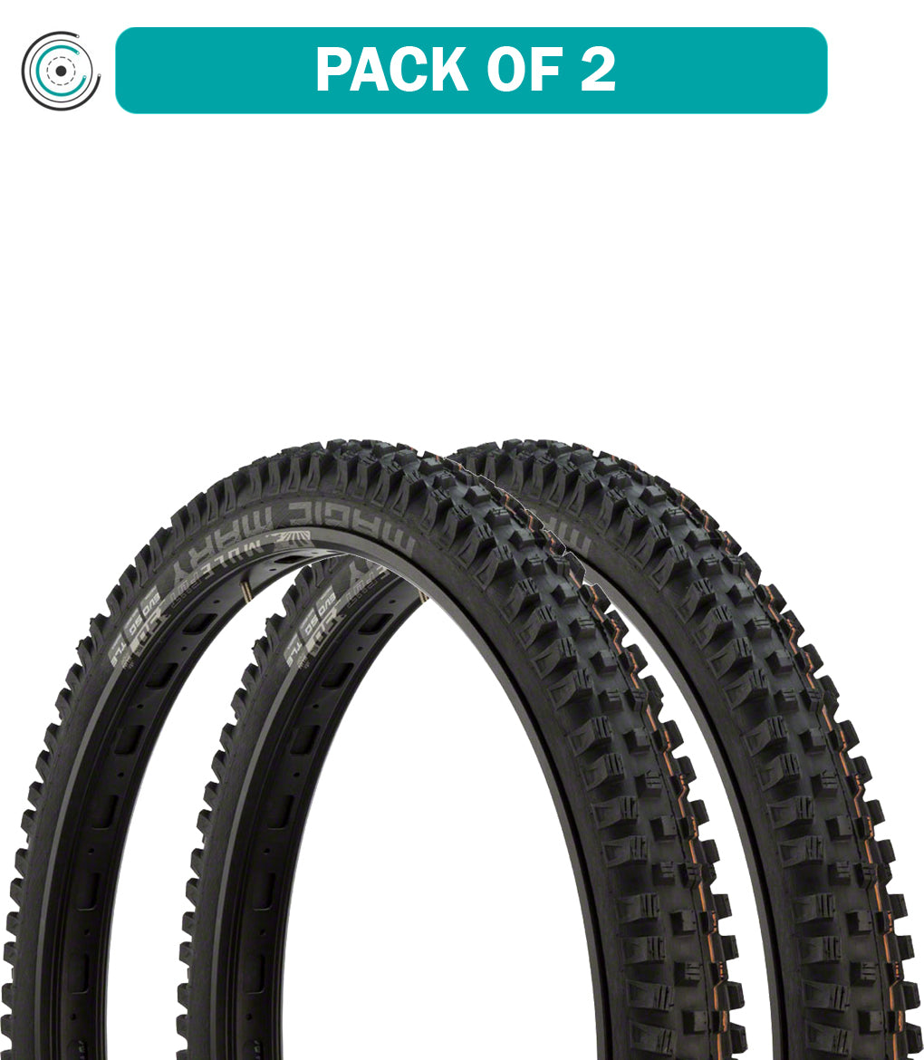 2 Pack Schwalbe Magic Mary Tubeless MTB Tires 29 x 2.6 Folding Black Evolution - Premium Mountain Bike Tires for Trail, Enduro & Downhill Riding
