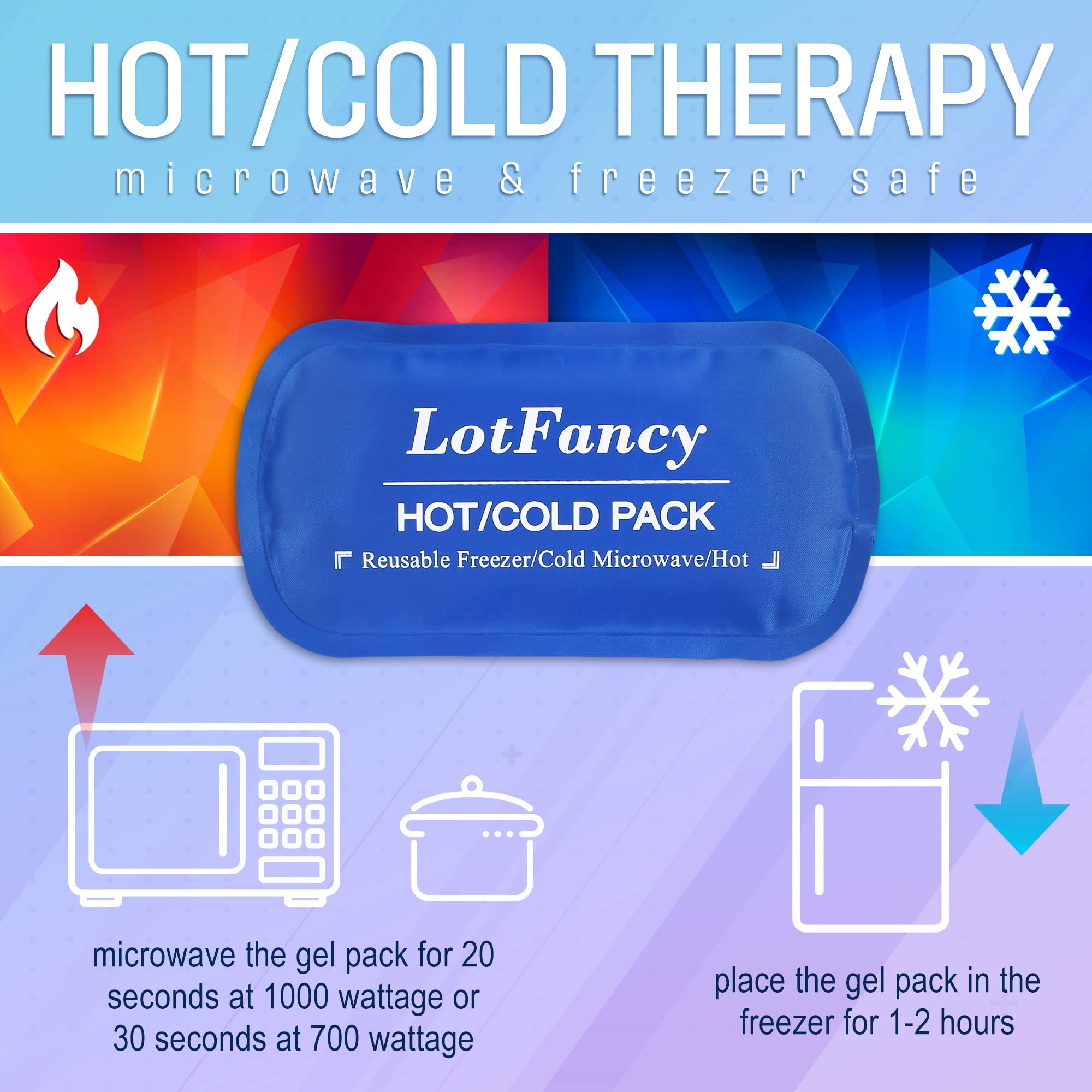 LotFancy Reusable Hot & Cold Therapy Face Wrap with 4 Gel Packs - TMJ Pain Relief, Wisdom Teeth Recovery, Headache & Facial Surgery Support (Blue) - Perfect for Post-Dental Implant Care & Migraine Relief
