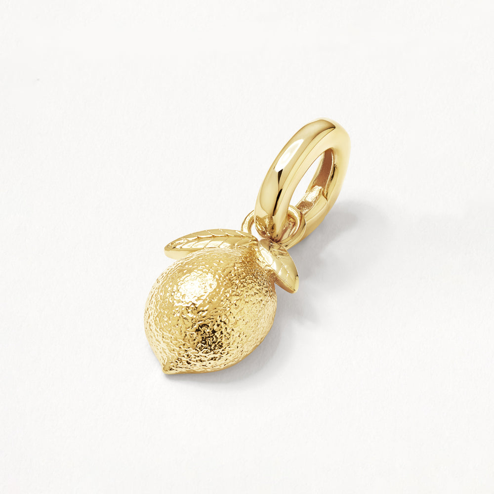 Gold Lemon Charm Pendant - Elegant Jewelry for Women, Perfect for Summer Outfits & Beach Vacations