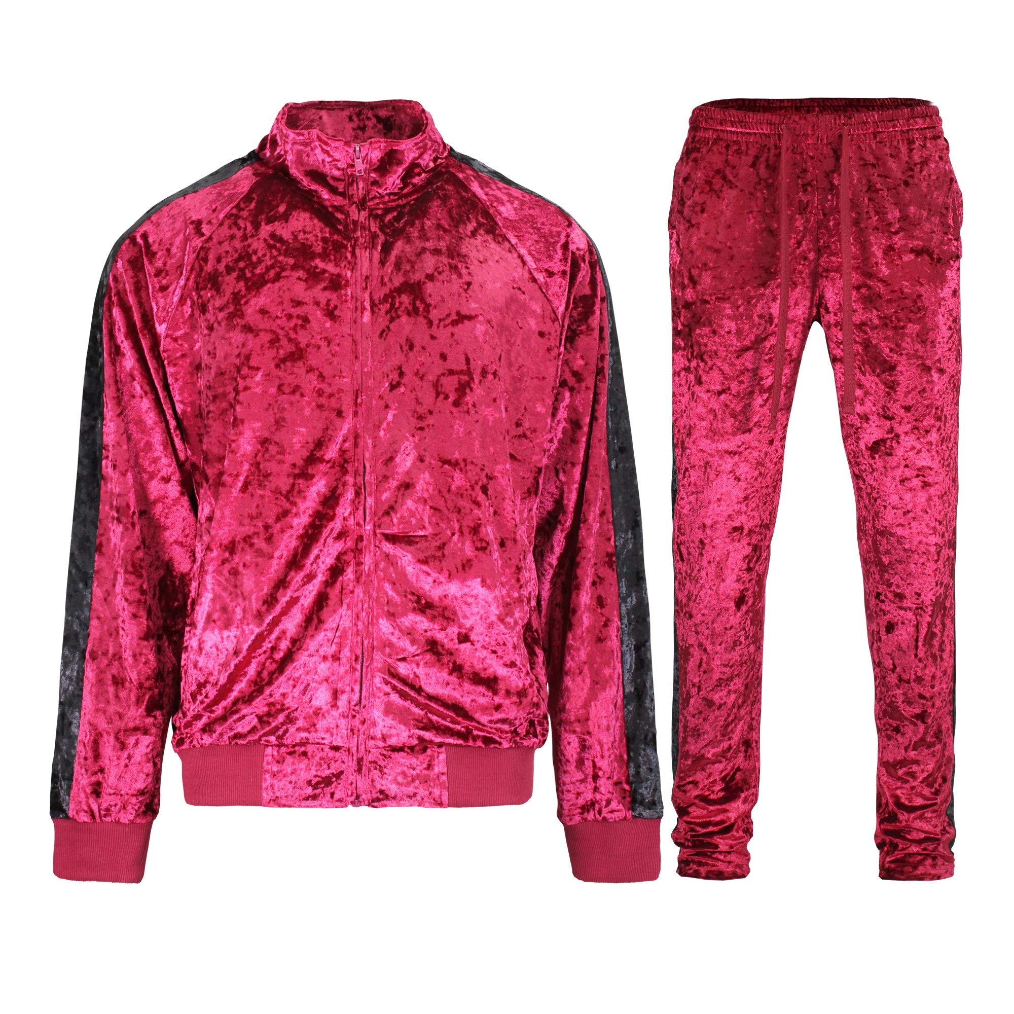 G-Style USA Men's Velour Velvet Tracksuit Set - Comfortable Lounge Wear, Gym Outfit & Casual Jogging Suit for Men | Perfect for Home Relaxation, Workout & Street Style Fashion