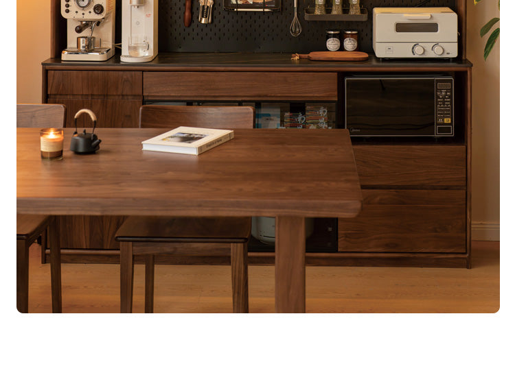 Solid Black Walnut Wood Sideboard Buffet Cabinet - Rustic Dining Room Storage Furniture for Kitchen, Living Room & Entryway Organization