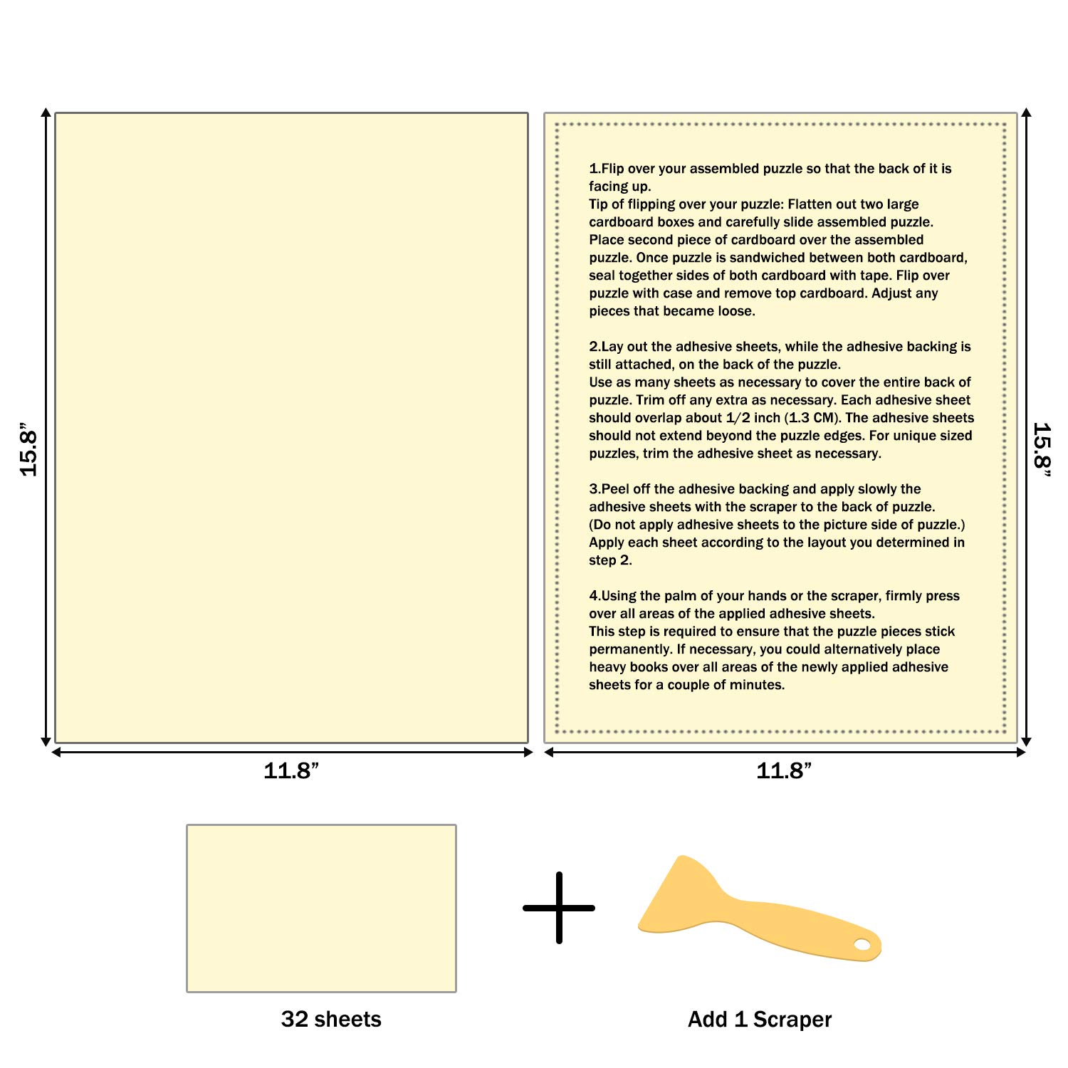 Preserve 8 X 1000 Piece Puzzle Glue Sheets - 32 Clear Peel & Stick Puzzle Saver Sheets for Adults & Kids | No Mess Adhesive | Perfect for Framing, Displaying & Protecting Finished Puzzles