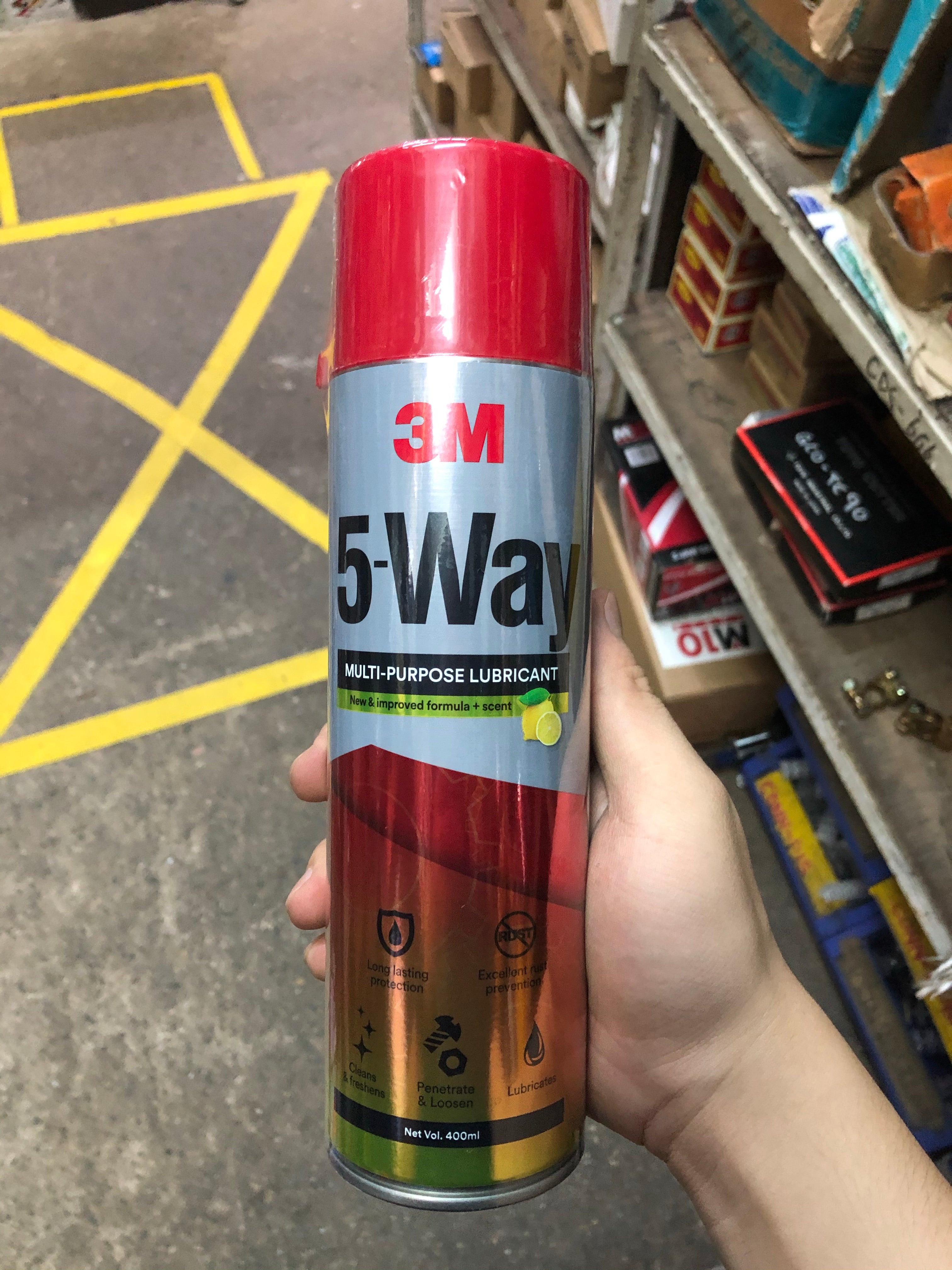 3M 5-Way Multi-Purpose Lubricant Spray 400ml - PTFE & Silicone Formula for Smooth Operation | Model 3M 5WAY | Ideal for Automotive, Industrial, Home & Outdoor Use on Hinges, Tools, Bike Chains & More