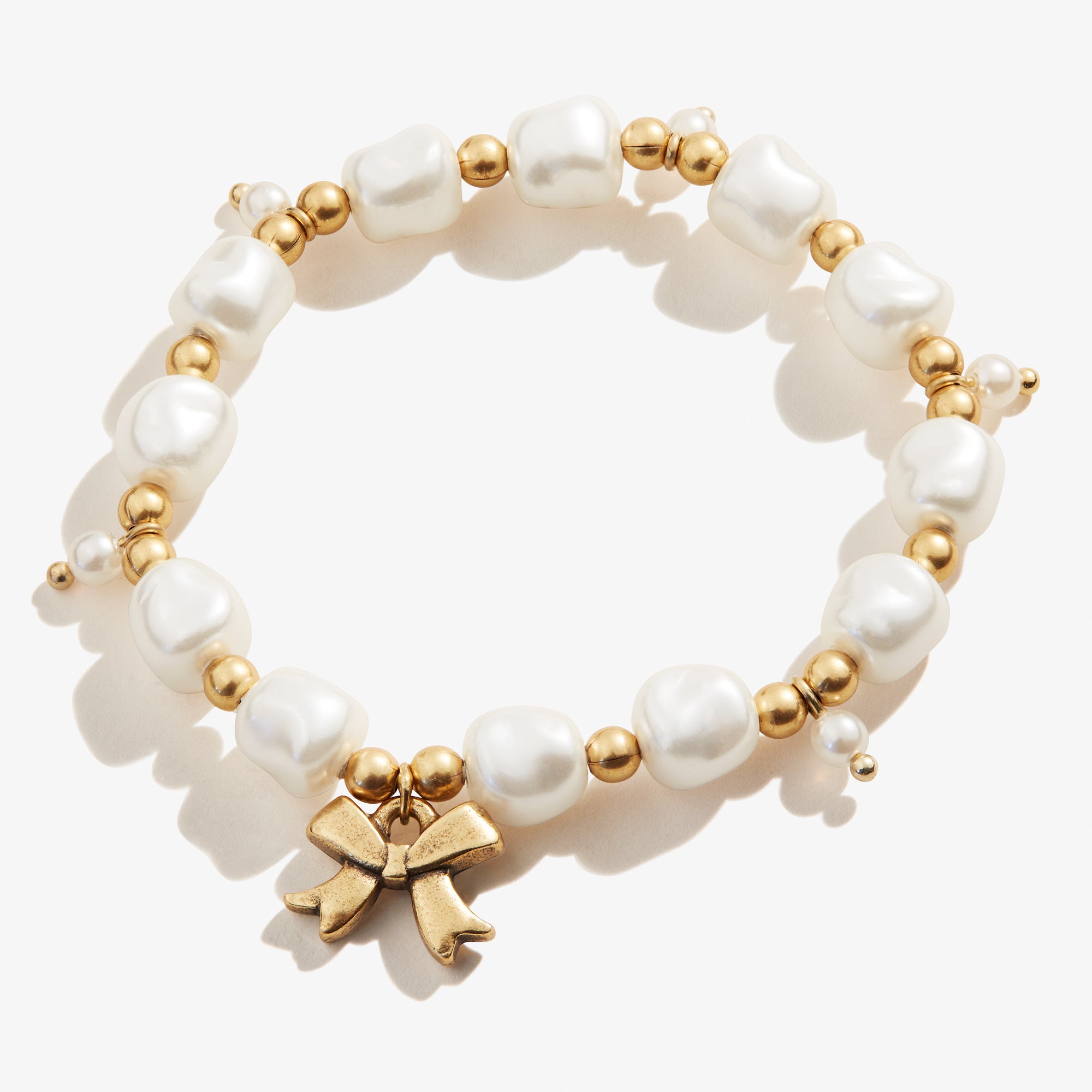 Elegant Bow Pearl Stretch Bracelet for Women - Adjustable Beaded Jewelry for Parties, Weddings & Everyday Wear
