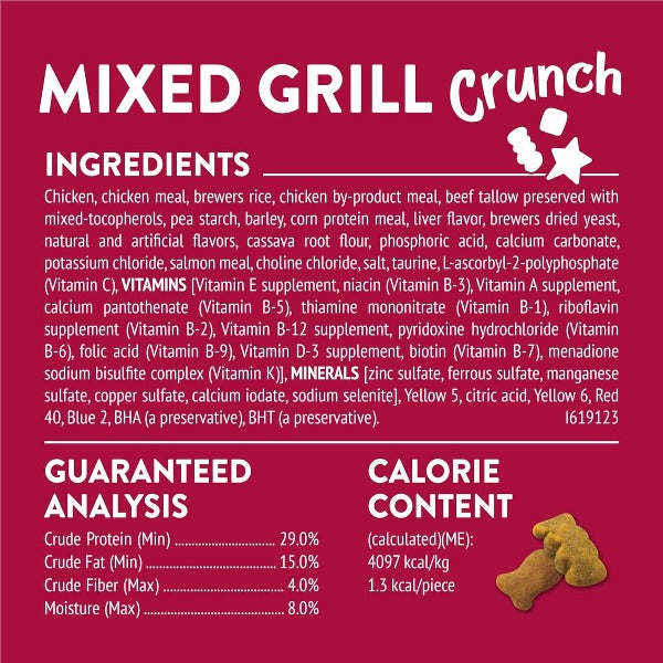 Friskies Party Mix Mixed Grill Crunchy Cat Treats - Delicious Natural Flavors for Cats - Perfect for Training, Rewards & Playtime
