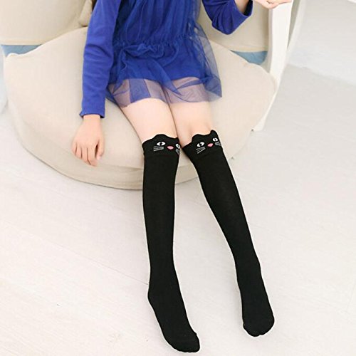 Cute Animal Print Knee High Socks for Girls - Soft Cotton School Uniform Stockings & Compression Socks - Perfect for School, Sports, and Everyday Wear