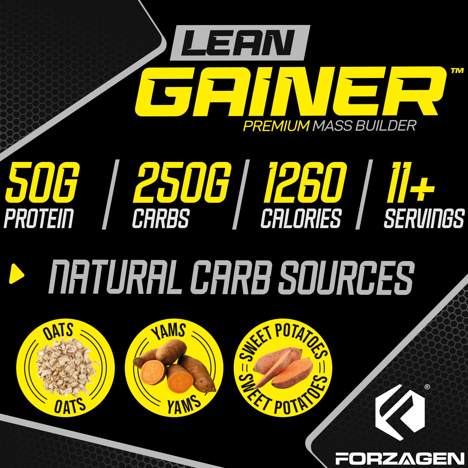 Forzagen Lean Gainer Premium Mass Builder Protein Powder - High Calorie Weight Gain & Muscle Building Supplement for Men & Women | Vanilla Flavor, 8 lbs (11 Servings) | Perfect for Post-Workout Recovery & Bulking Season Nutrition