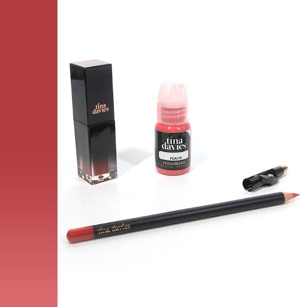 Perma Blend Tina Davies Lip Peach Trio Set - Professional Lip Blush Pigments for Semi-Permanent Makeup | Perfect for Tattoo Artists & Beauty Professionals | Enhance Natural Lip Color for Everyday Glam