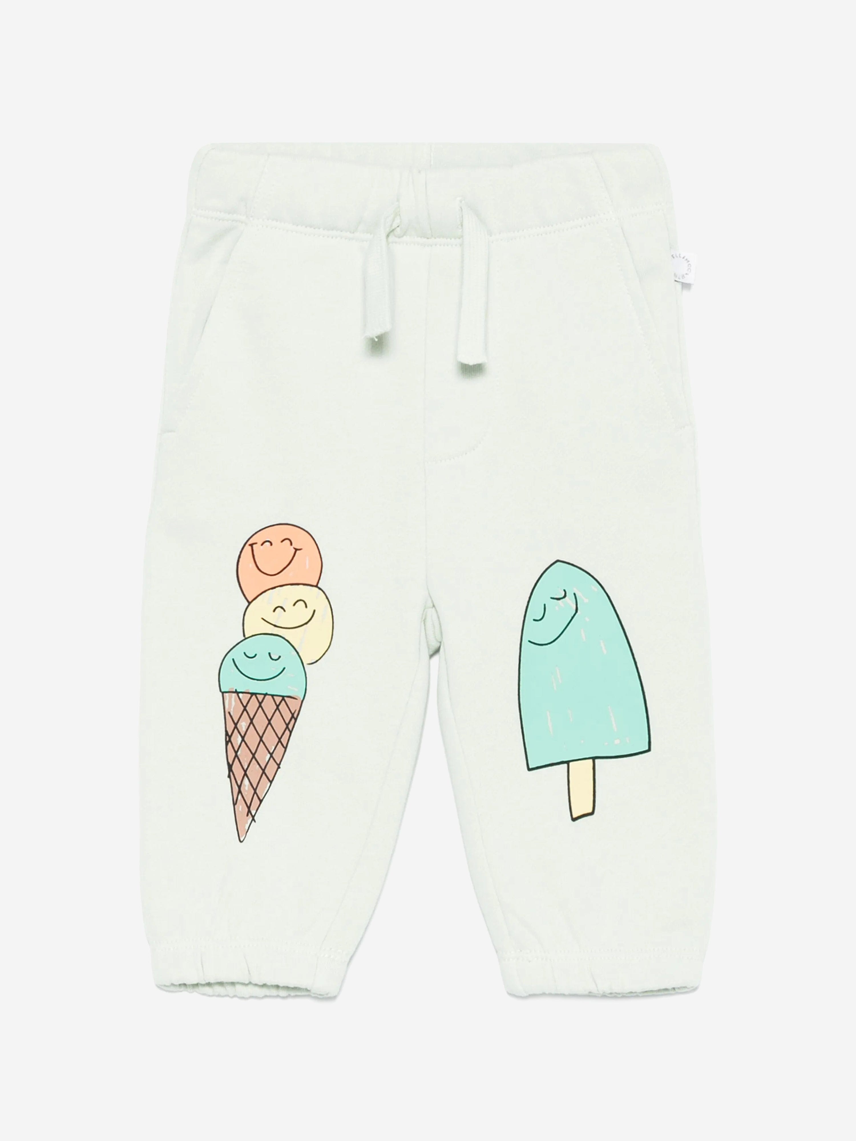 Green Baby Boys Ice Cream Print Joggers - Soft Cotton Pants for Toddlers & Infants - Perfect for Playtime, Daycare & Casual Outings