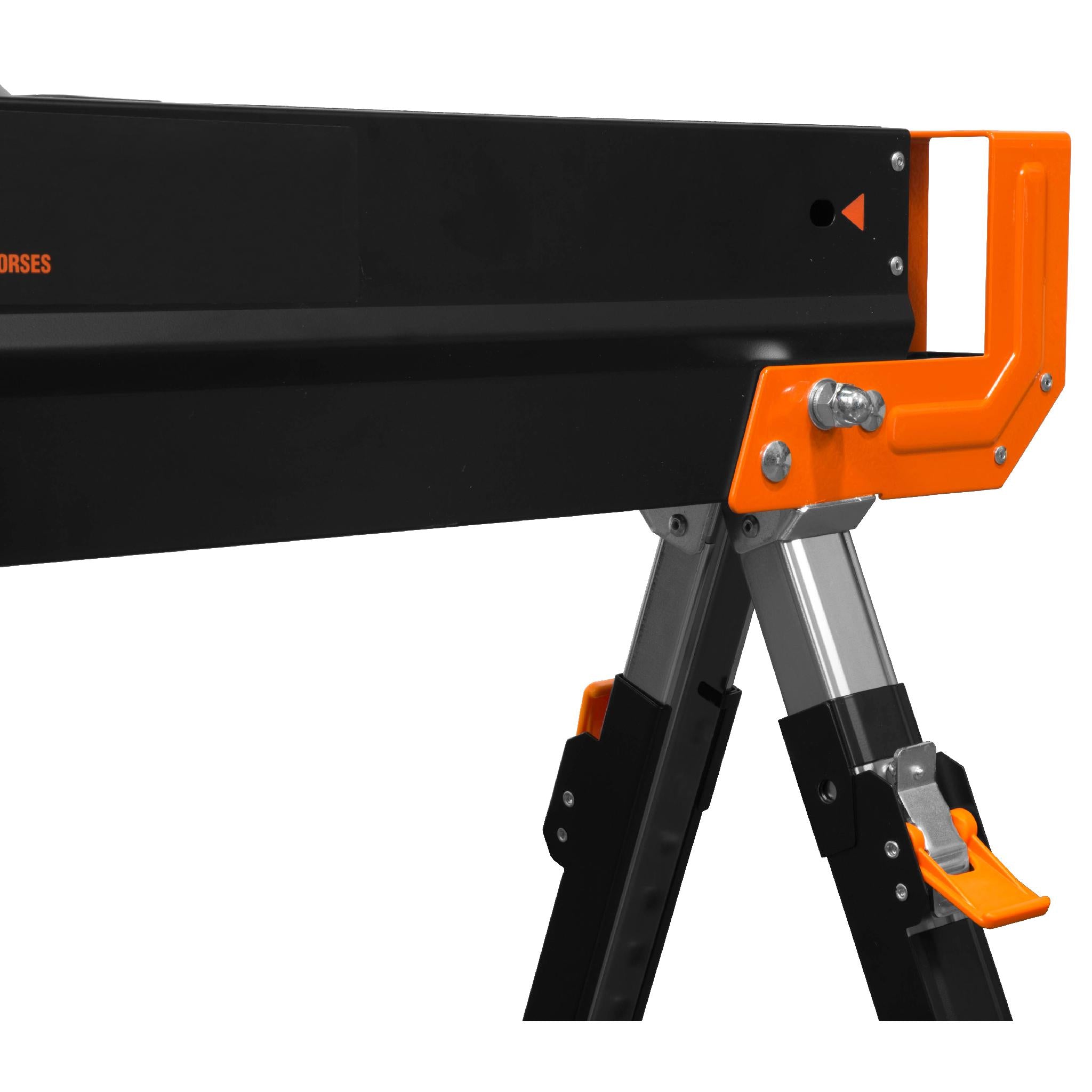 WEN WA1302 Heavy Duty Folding Saw Horse - 1300 lb Capacity Adjustable Steel Workbench with 2x4 Support Arms (2-Pack) - Perfect for Construction, Woodworking & DIY Projects