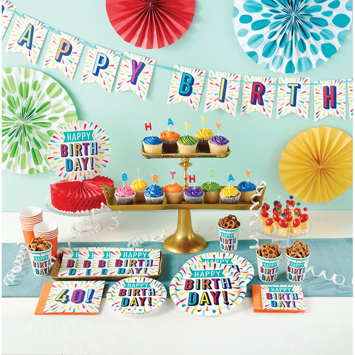 70th Birthday Party Burst Design Luncheon Napkins - 16 Count Pack - Perfect for Birthday Celebrations, Anniversaries, and Special Events