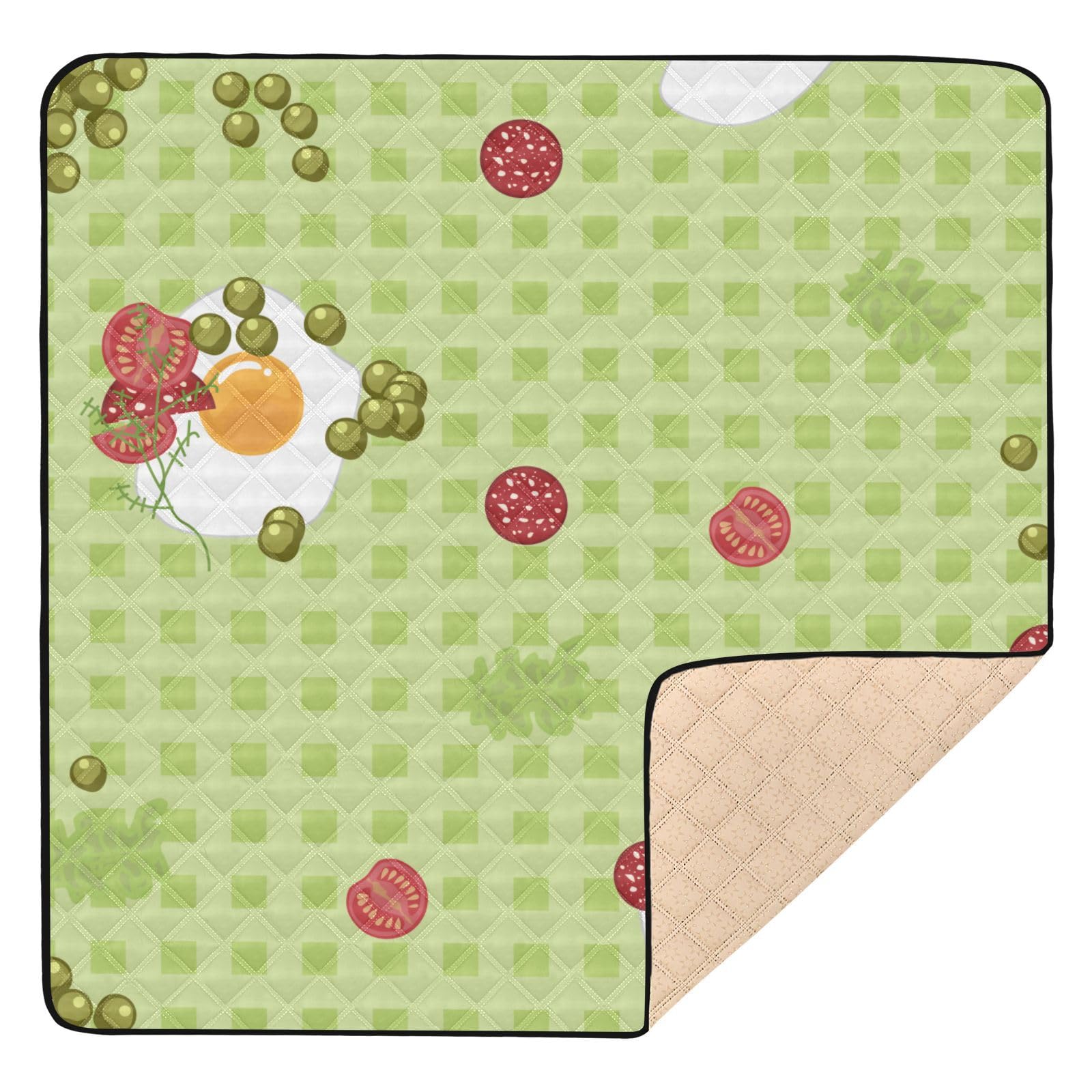 Plaid Green Baby Play Mat - 50
