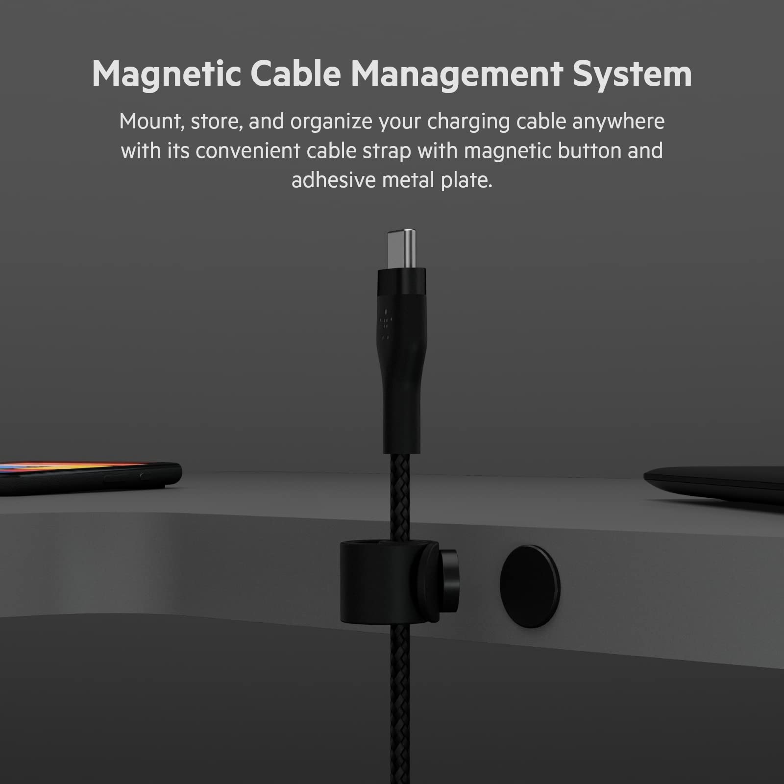 Belkin BoostCharge Pro Flex Braided USB-C to USB-A Cable (6.6FT/2M) - Fast Charging, USB-IF Certified, Compatible with iPhone 16, iPad Pro, Galaxy S24, Note, Pixel & More - Durable Nylon for Home, Office & Travel - Black